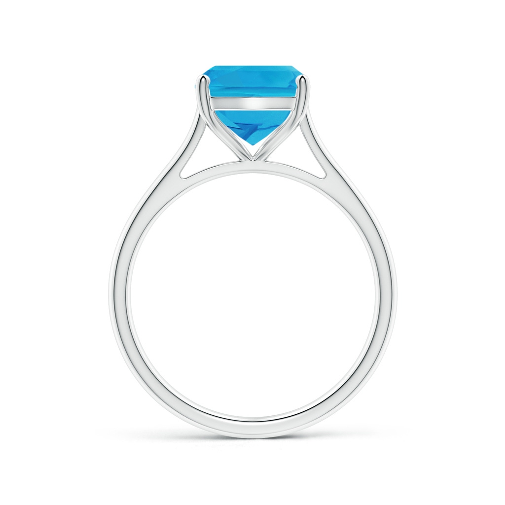10x8mm AAAA Rectangular Cushion Swiss Blue Topaz Cocktail Ring in White Gold - side_1