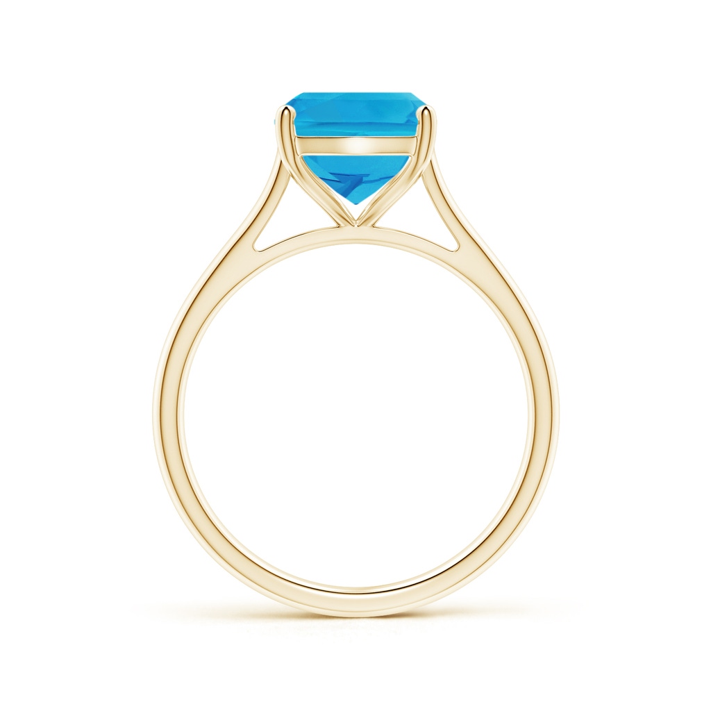 10x8mm AAAA Rectangular Cushion Swiss Blue Topaz Cocktail Ring in Yellow Gold - side_1