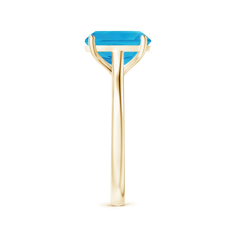 10x8mm AAAA Rectangular Cushion Swiss Blue Topaz Cocktail Ring in Yellow Gold side-2