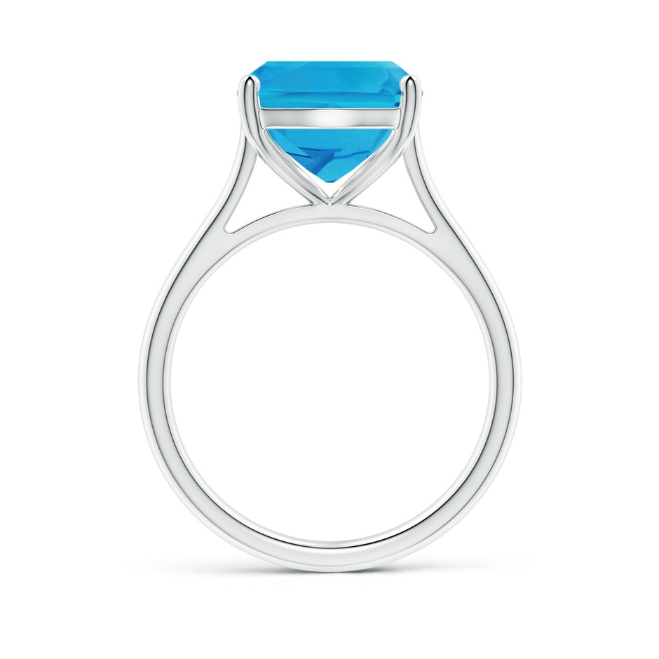 12x10mm AAAA Rectangular Cushion Swiss Blue Topaz Cocktail Ring in P950 Platinum side-1