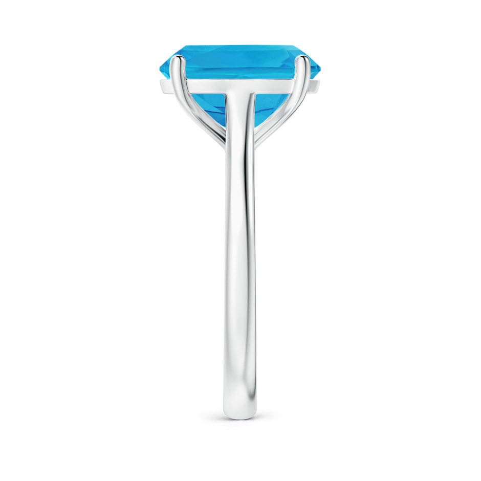 12x10mm AAAA Rectangular Cushion Swiss Blue Topaz Cocktail Ring in P950 Platinum side-2