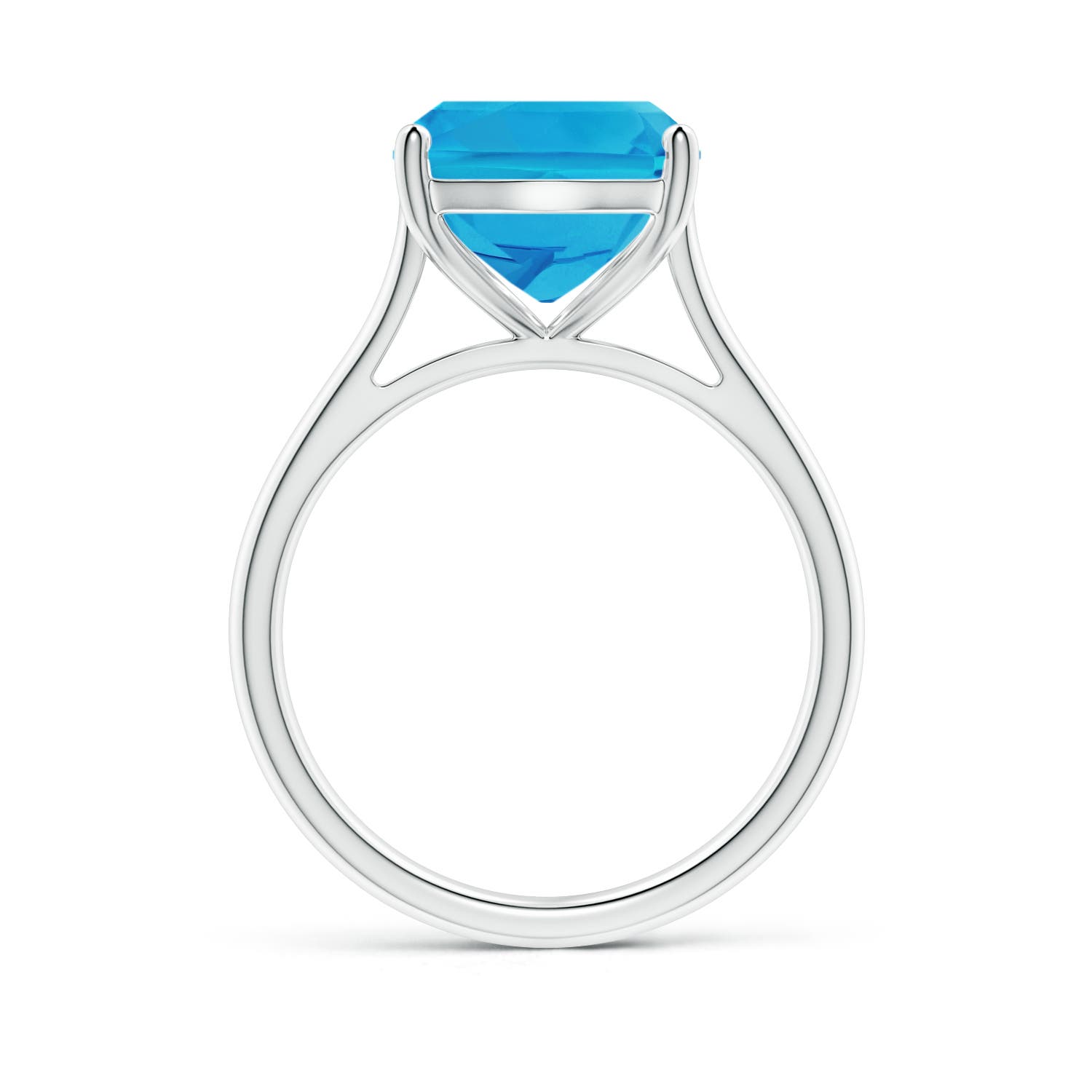 AAAA - Swiss Blue Topaz / 6 CT / 14 KT White Gold