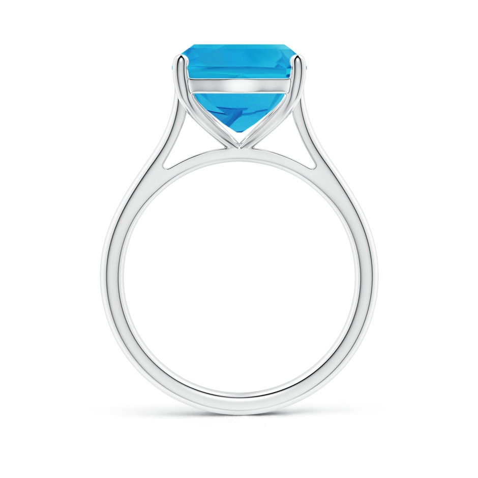 12x10mm AAAA Rectangular Cushion Swiss Blue Topaz Cocktail Ring in White Gold side-1