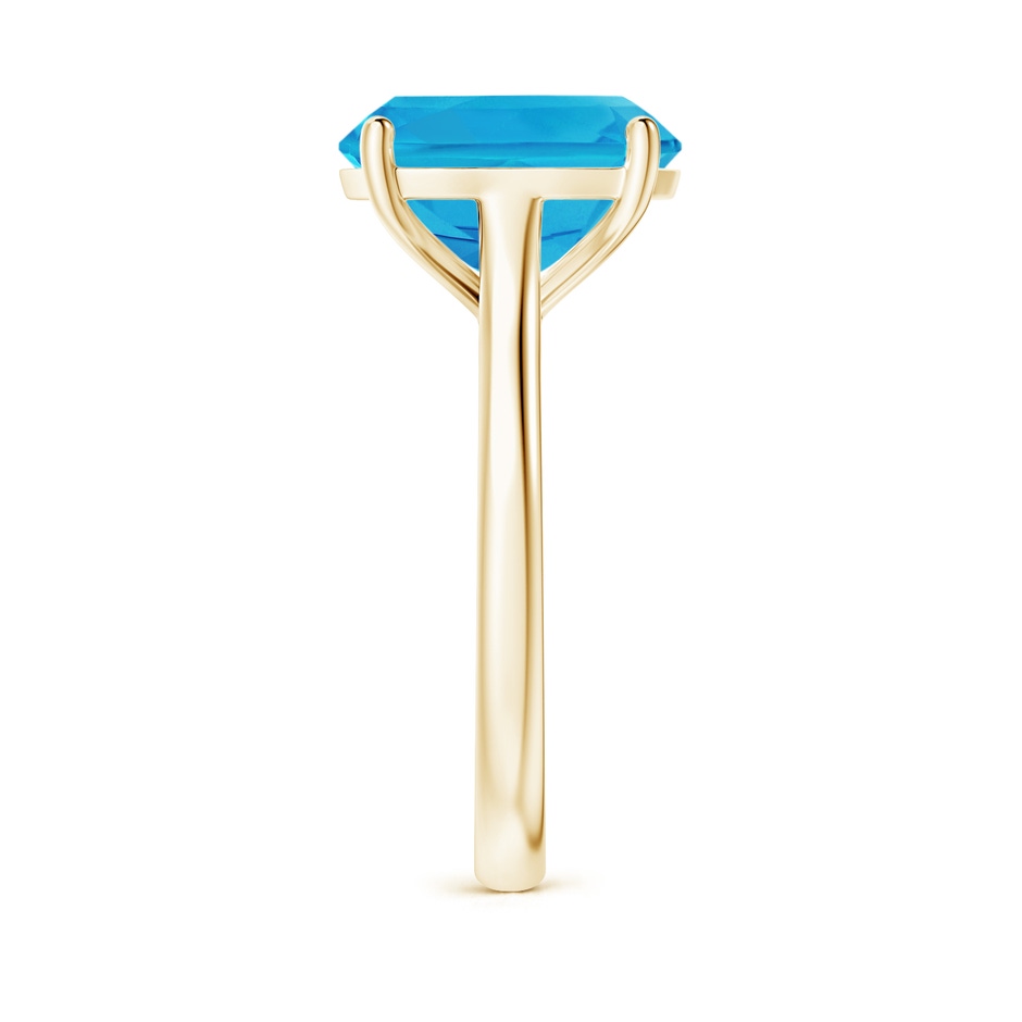 12x10mm AAAA Rectangular Cushion Swiss Blue Topaz Cocktail Ring in Yellow Gold side-2