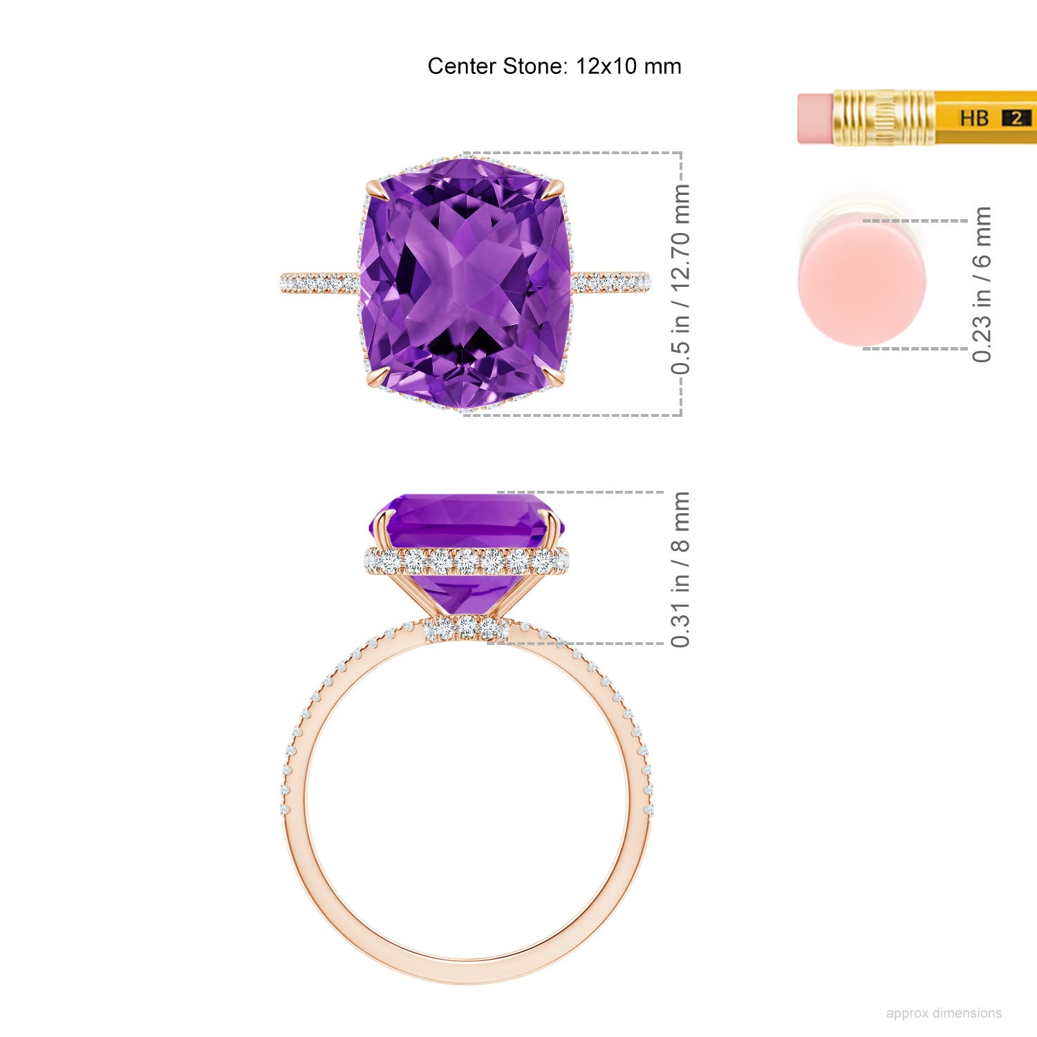 AAAA - Amethyst / 5.54 CT / 14 KT Rose Gold