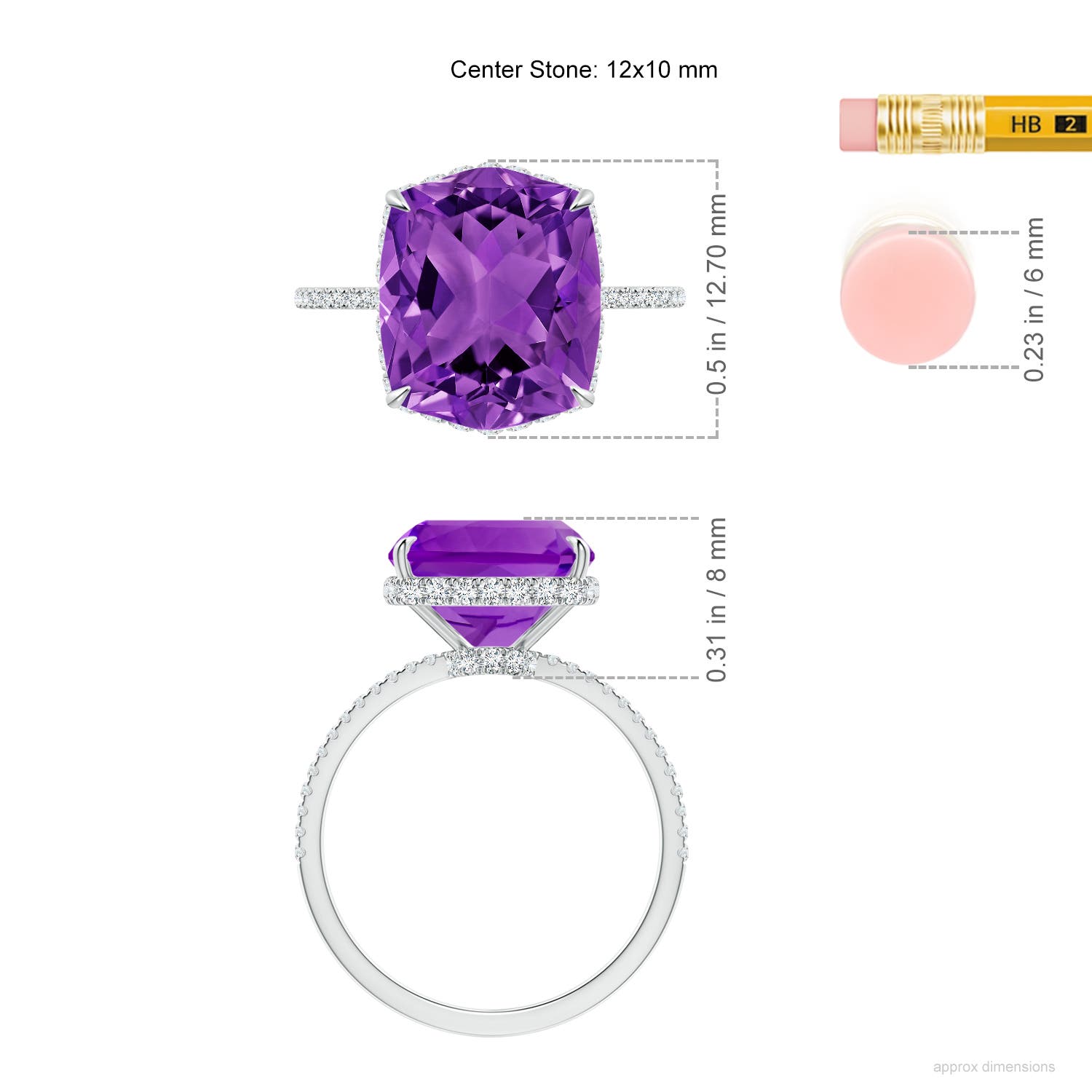 AAAA - Amethyst / 5.54 CT / 14 KT White Gold