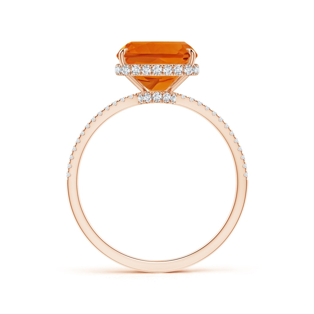 10x8mm AAAA Rectangular Cushion Citrine Hidden Halo Cocktail Ring in Rose Gold - side_1