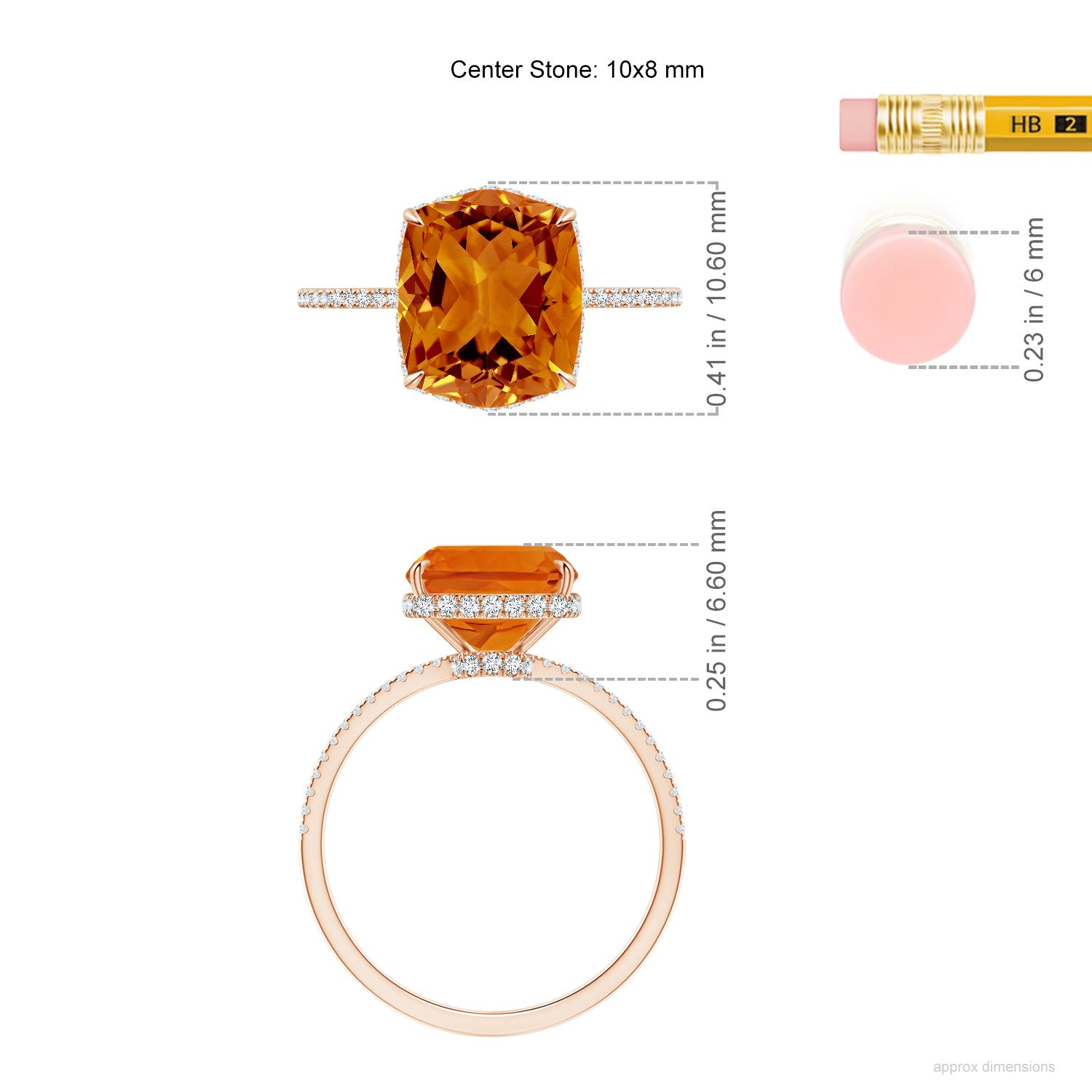 AAAA - Citrine / 3.2 CT / 14 KT Rose Gold