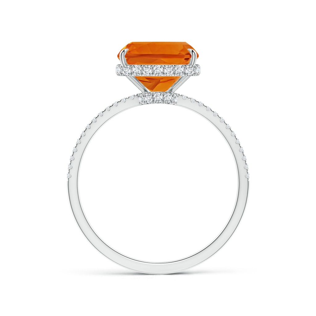 10x8mm AAAA Rectangular Cushion Citrine Hidden Halo Cocktail Ring in White Gold - side_1