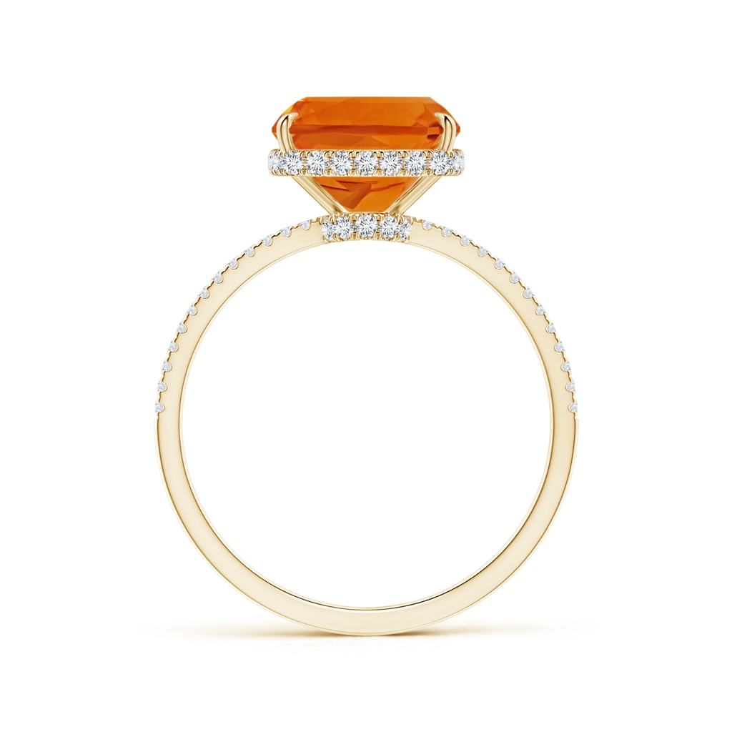 10x8mm AAAA Rectangular Cushion Citrine Hidden Halo Cocktail Ring in Yellow Gold - side_1