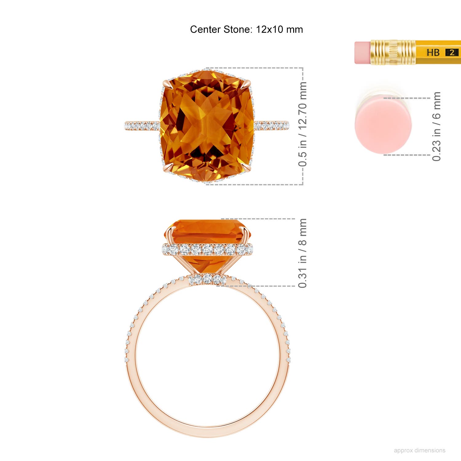 AAAA - Citrine / 5.54 CT / 14 KT Rose Gold