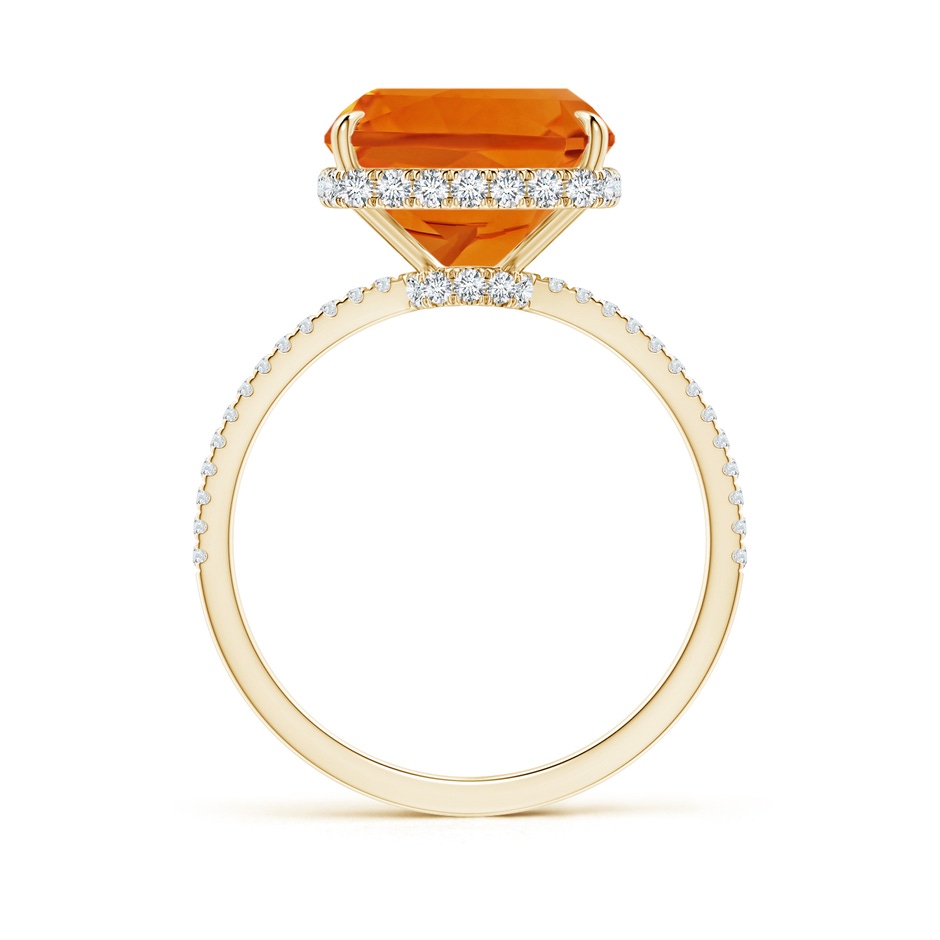 12x10mm AAAA Rectangular Cushion Citrine Hidden Halo Cocktail Ring in Yellow Gold side-1
