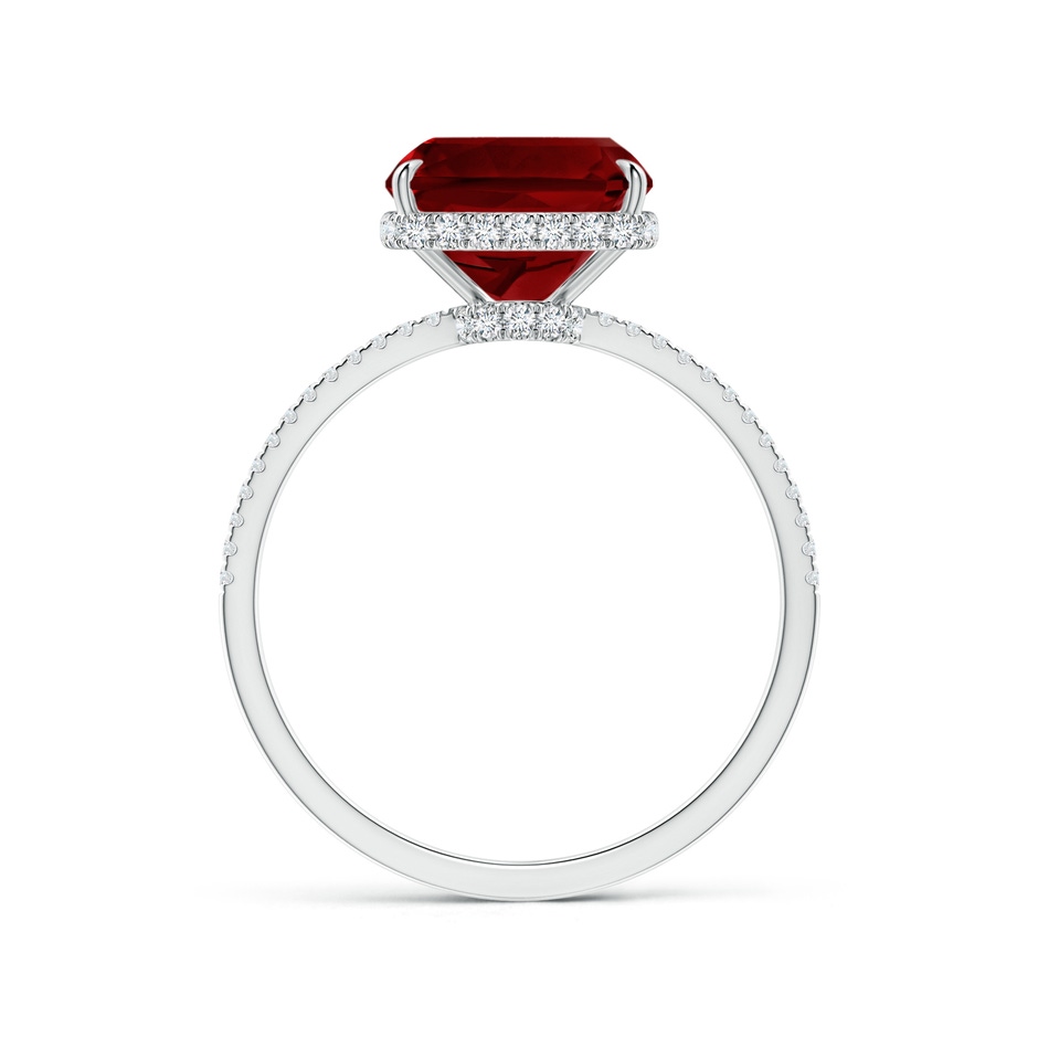 10x8mm AAAA Rectangular Cushion Garnet Hidden Halo Cocktail Ring in White Gold side-1