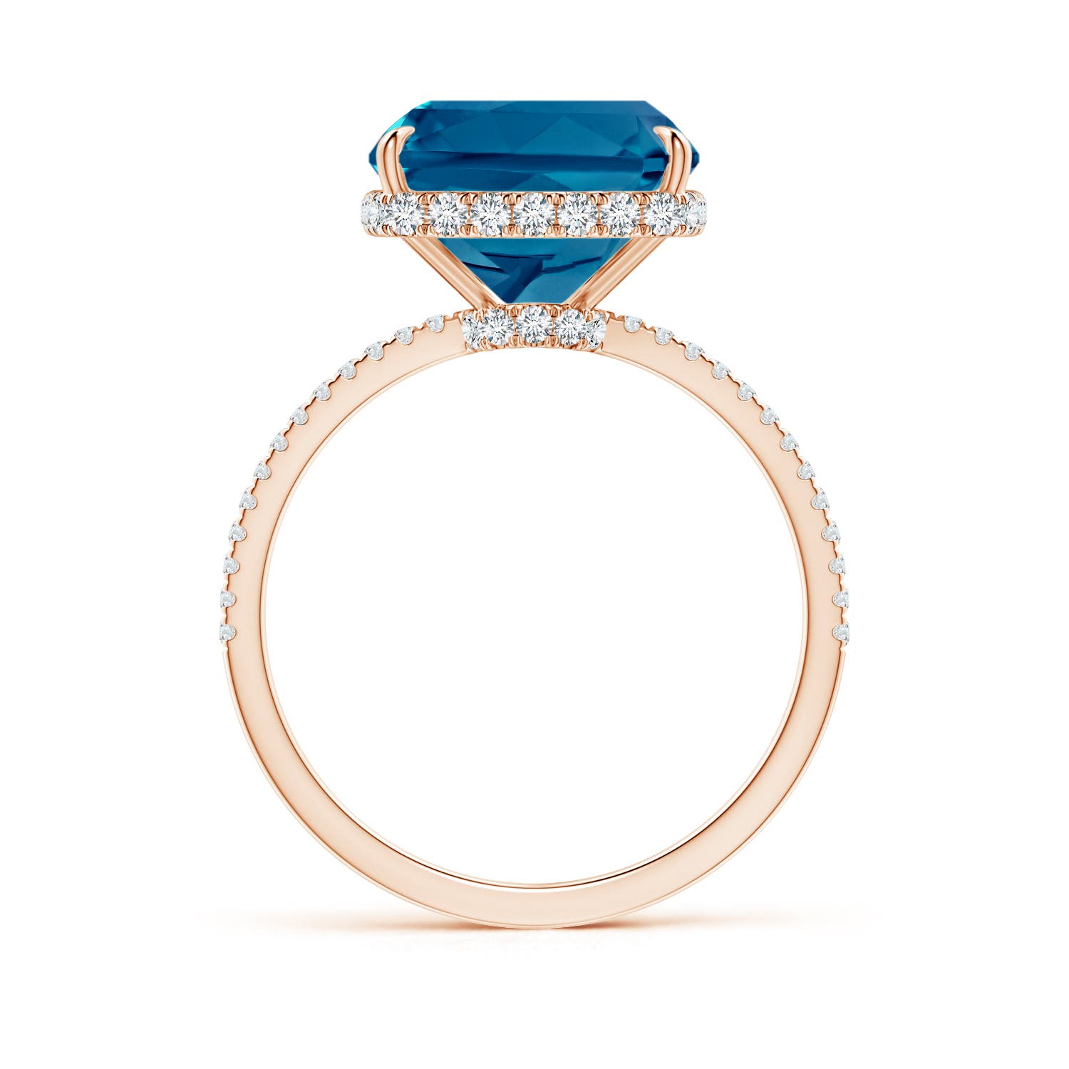 AAAA - London Blue Topaz / 6.54 CT / 14 KT Rose Gold