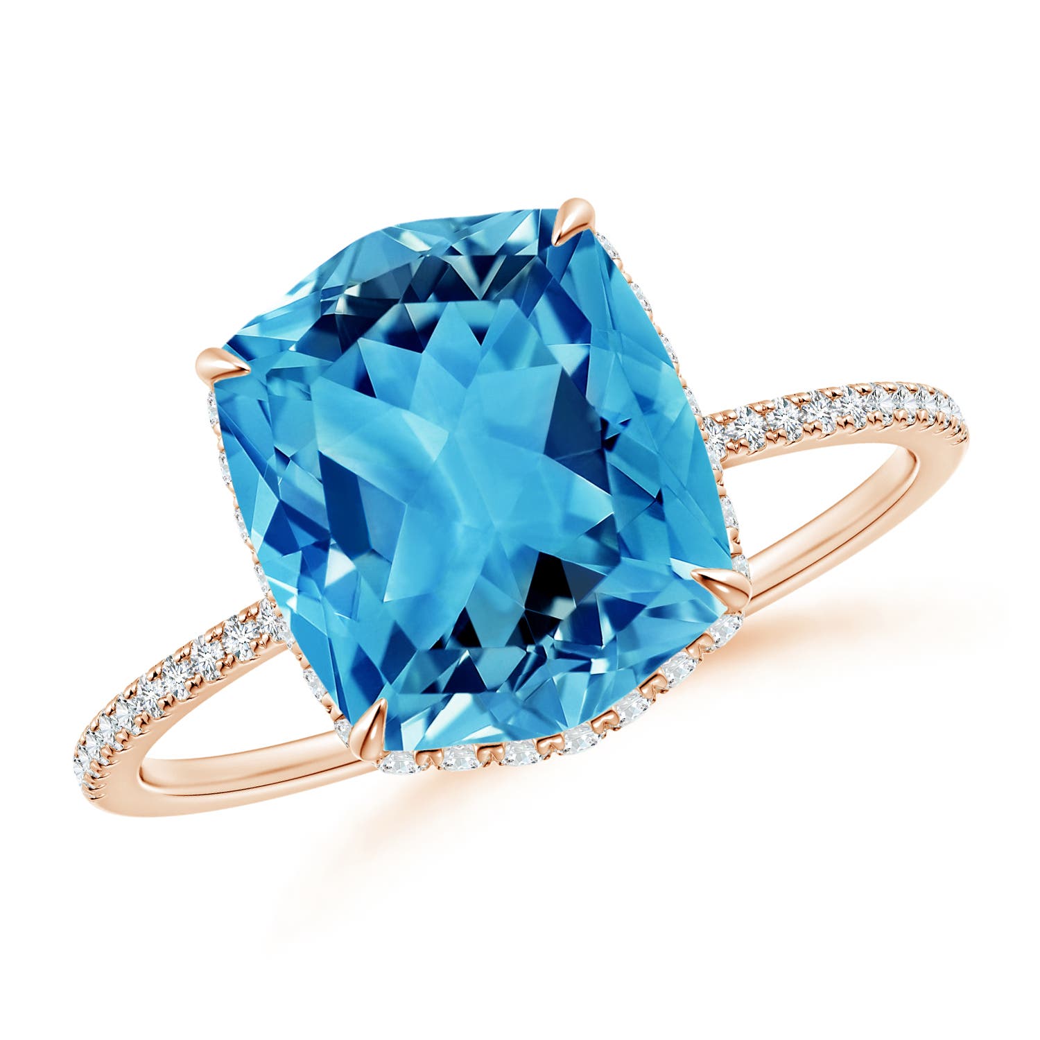 AAAA - Swiss Blue Topaz / 3.7 CT / 14 KT Rose Gold