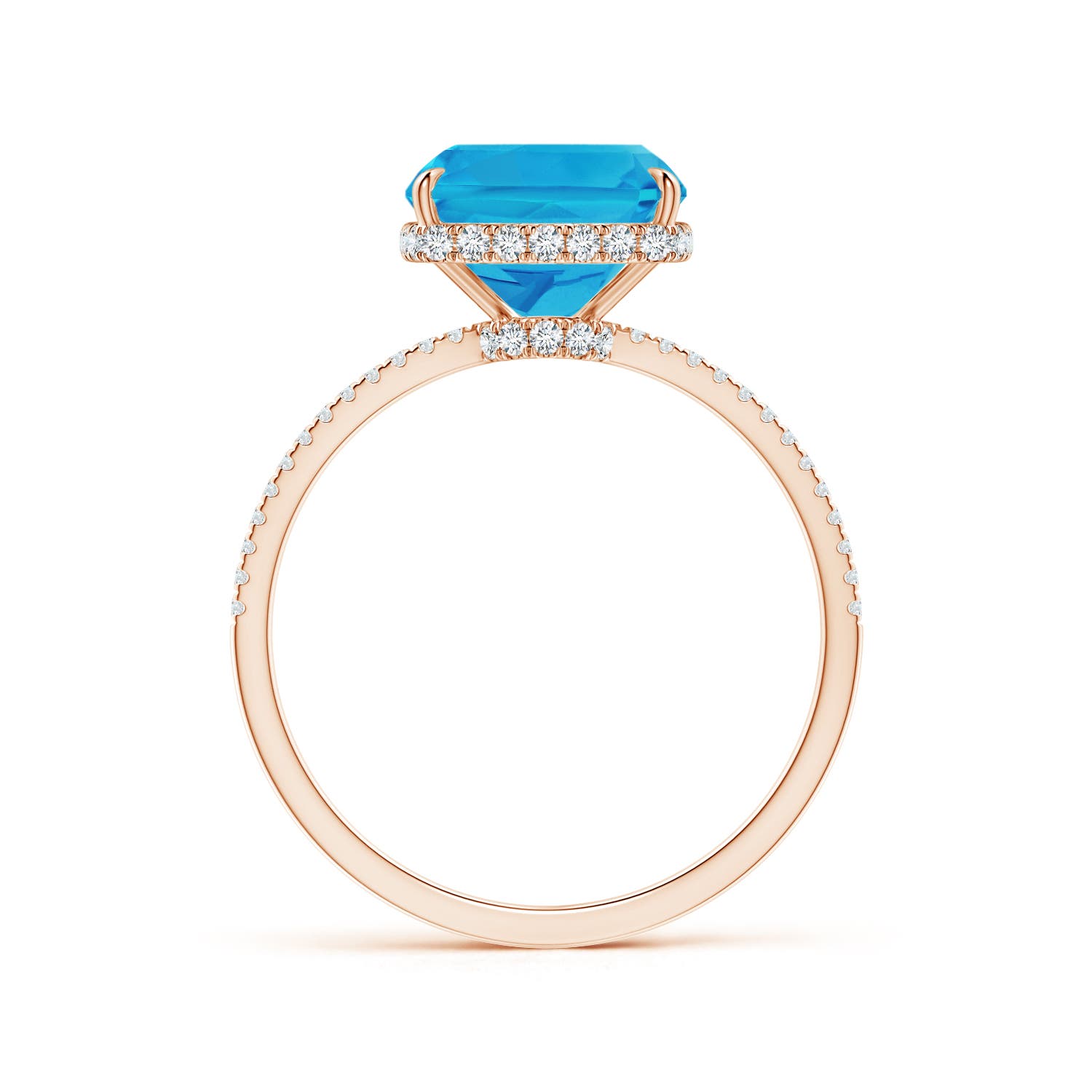 AAAA - Swiss Blue Topaz / 3.7 CT / 14 KT Rose Gold