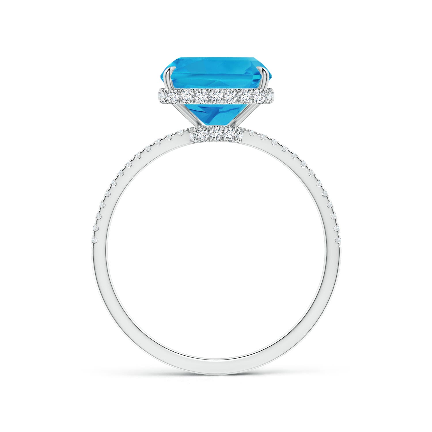 AAAA - Swiss Blue Topaz / 3.7 CT / 14 KT White Gold