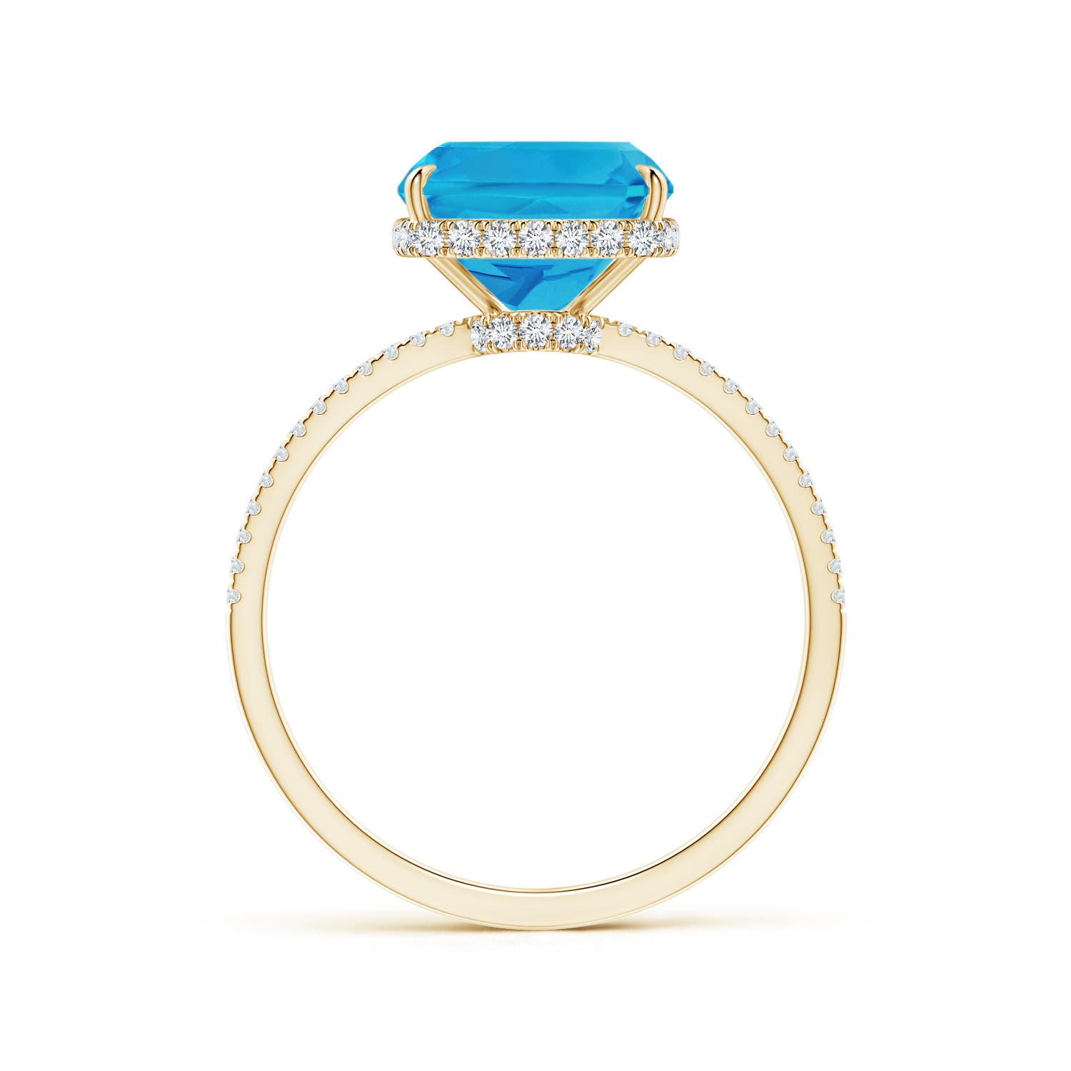 AAAA - Swiss Blue Topaz / 3.7 CT / 14 KT Yellow Gold