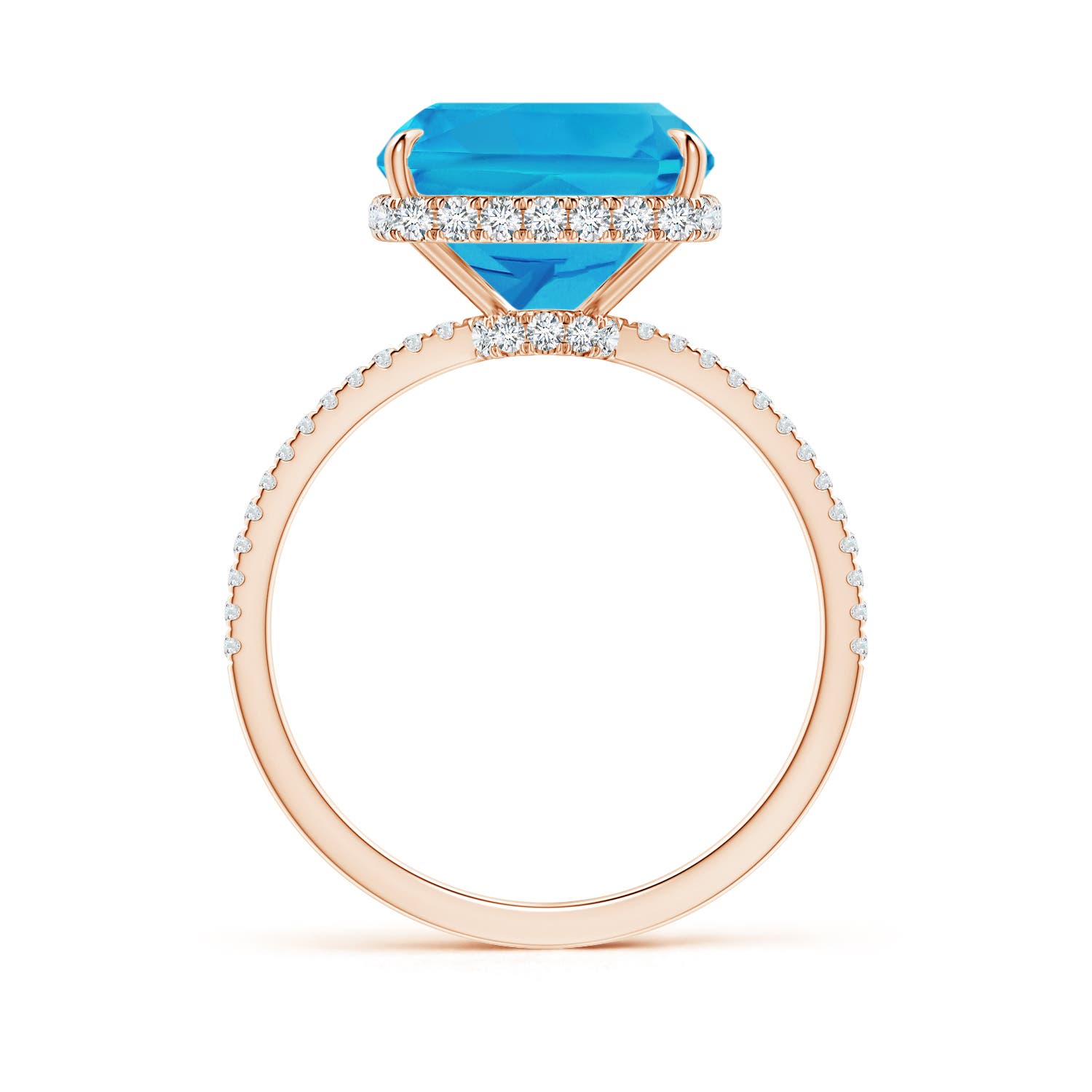 AAAA - Swiss Blue Topaz / 6.54 CT / 14 KT Rose Gold