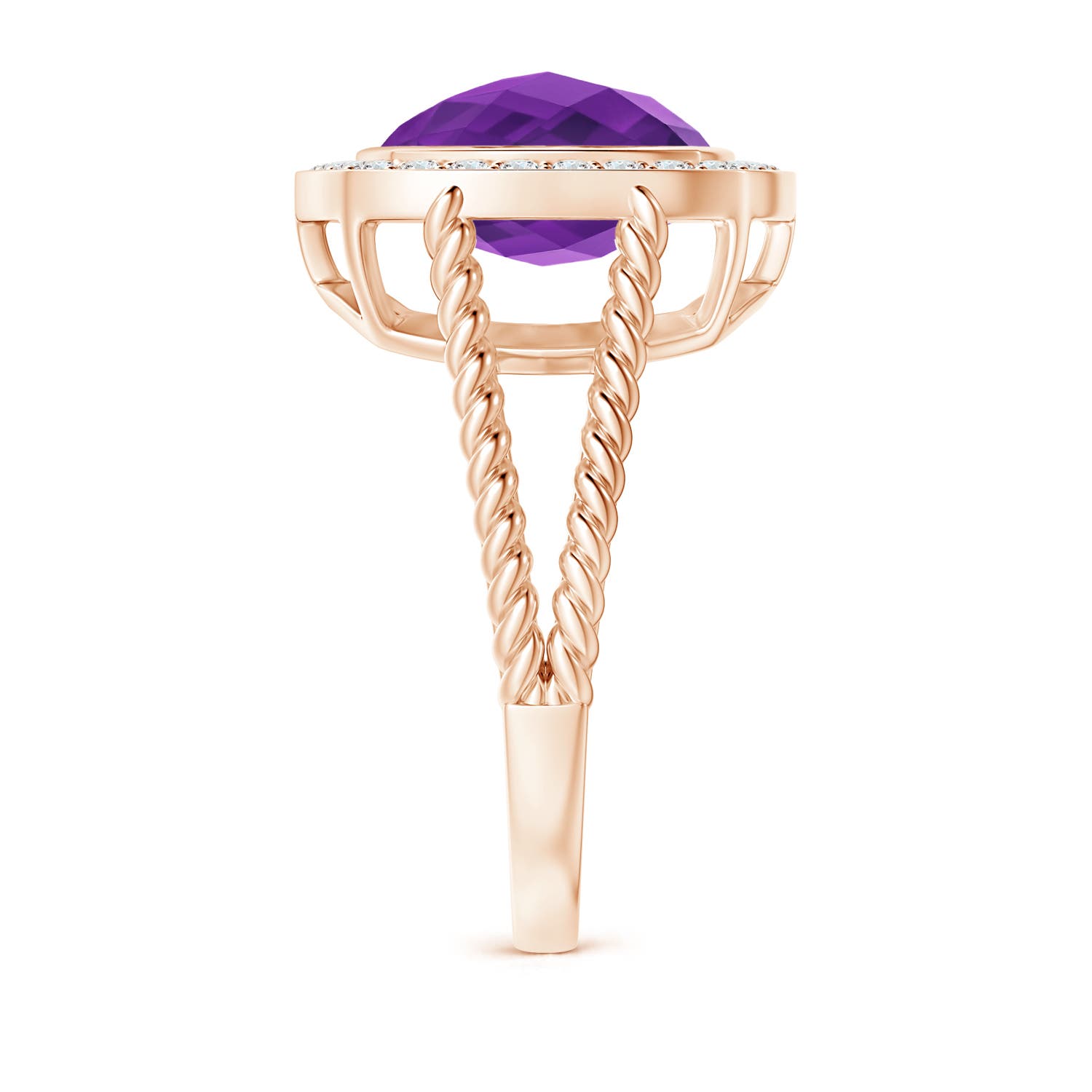 AAAA - Amethyst / 4.34 CT / 14 KT Rose Gold