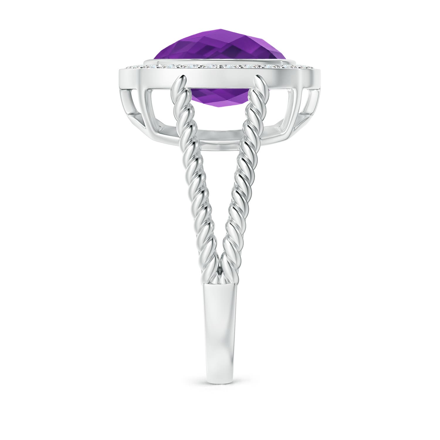 AAAA - Amethyst / 4.34 CT / 14 KT White Gold