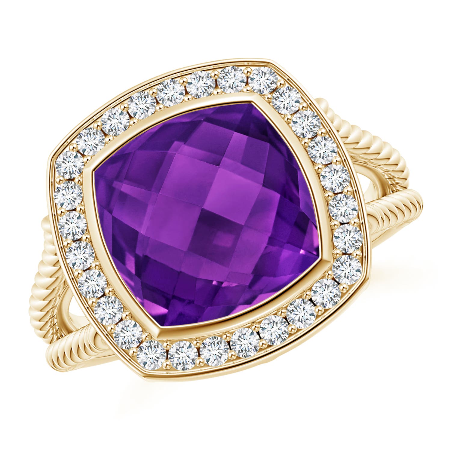 AAAA - Amethyst / 4.34 CT / 14 KT Yellow Gold