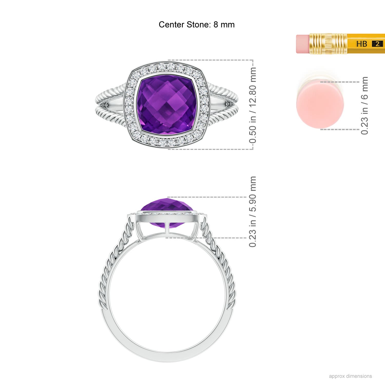 AAAA - Amethyst / 2.67 CT / 14 KT White Gold