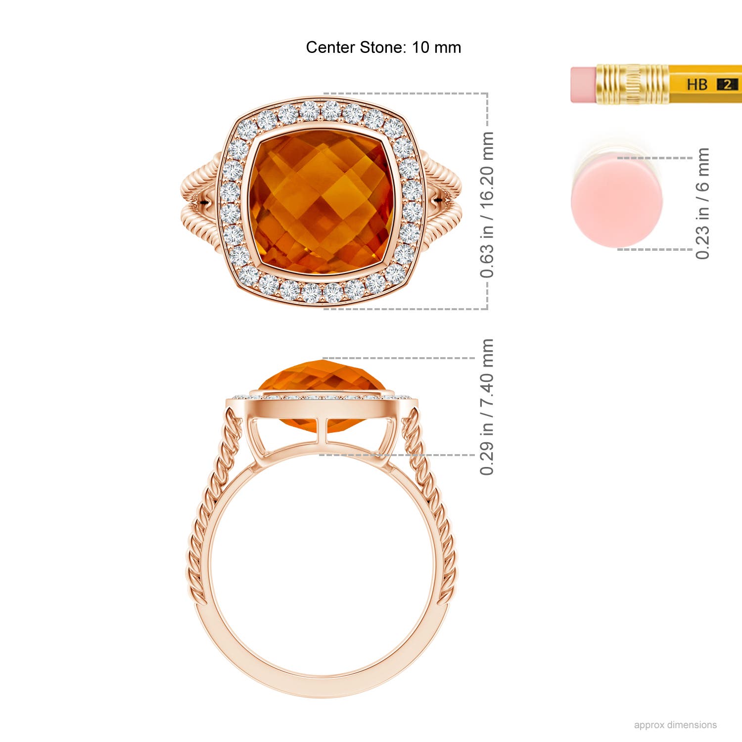 AAAA - Citrine / 4.34 CT / 14 KT Rose Gold