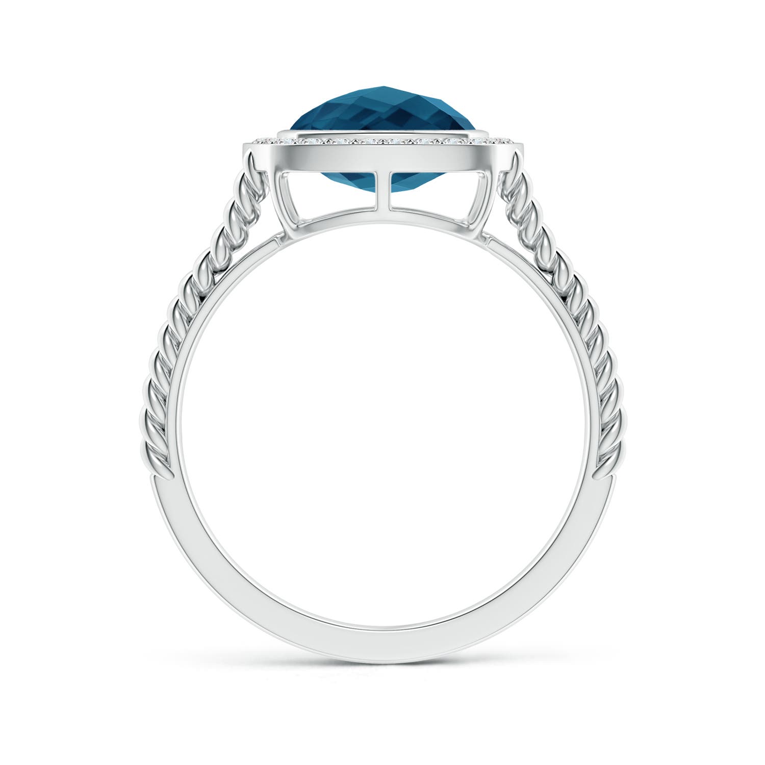 AAAA - London Blue Topaz / 3.17 CT / 14 KT White Gold