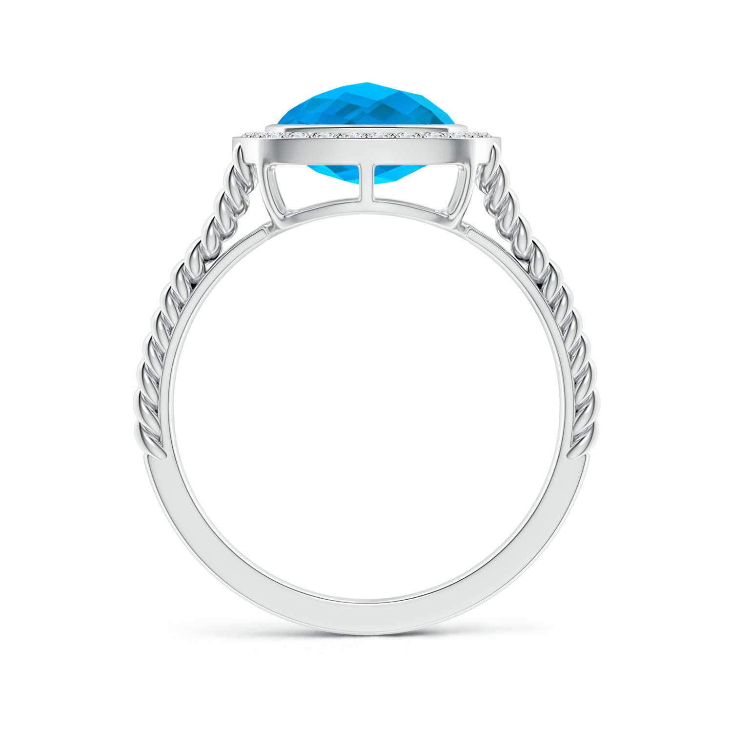 AAAA - Swiss Blue Topaz / 3.17 CT / 14 KT White Gold