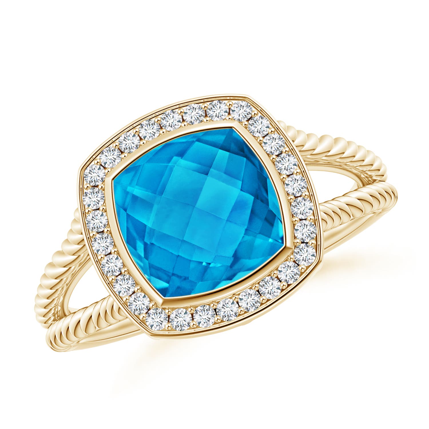 AAAA - Swiss Blue Topaz / 3.17 CT / 14 KT Yellow Gold