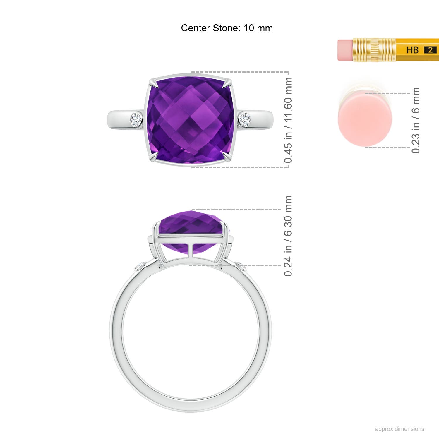 AAAA - Amethyst / 4.05 CT / 14 KT White Gold