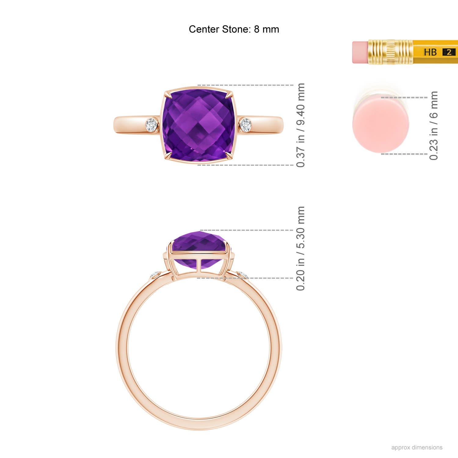 AAAA - Amethyst / 2.54 CT / 14 KT Rose Gold