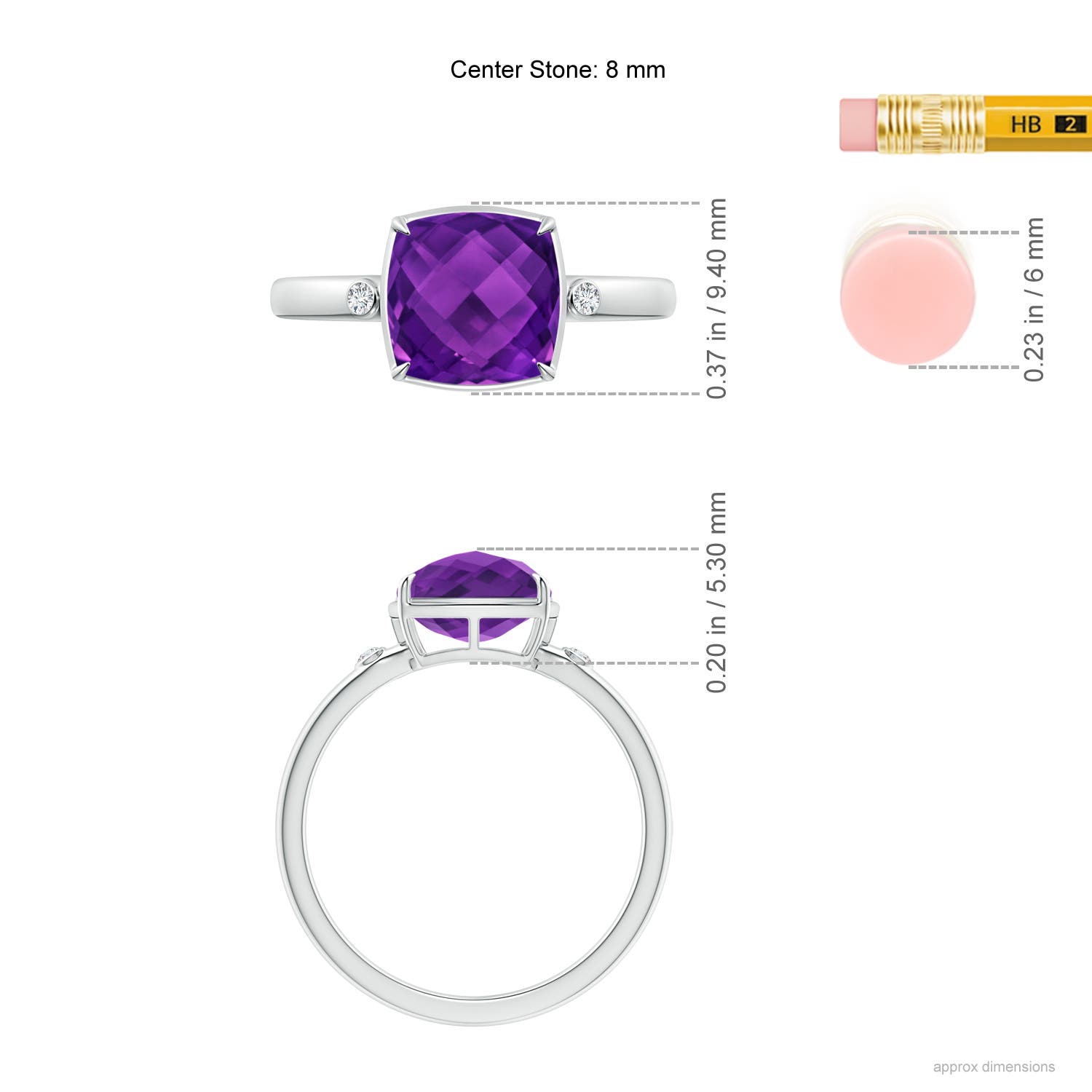 AAAA - Amethyst / 2.54 CT / 14 KT White Gold