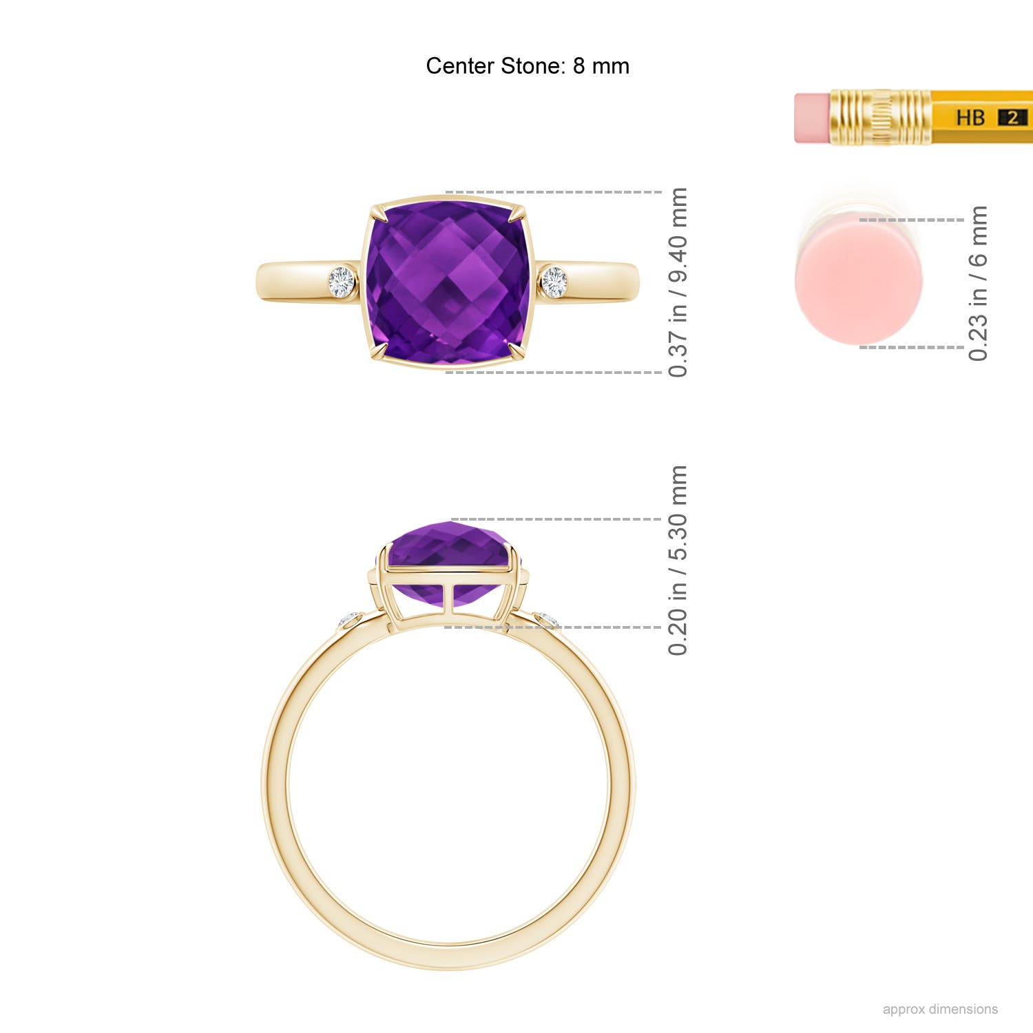 AAAA - Amethyst / 2.54 CT / 14 KT Yellow Gold