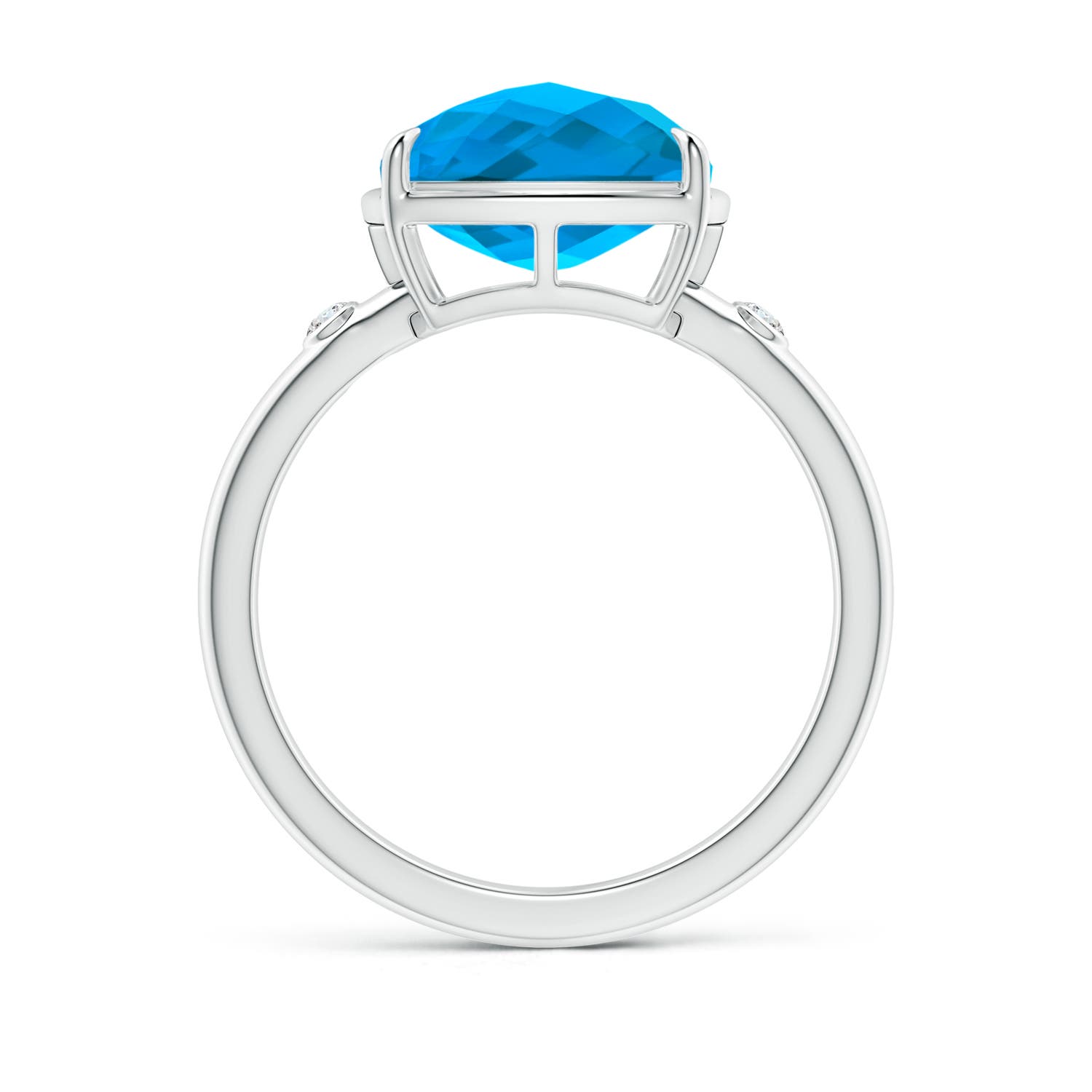 AAAA - Swiss Blue Topaz / 4.85 CT / 14 KT White Gold