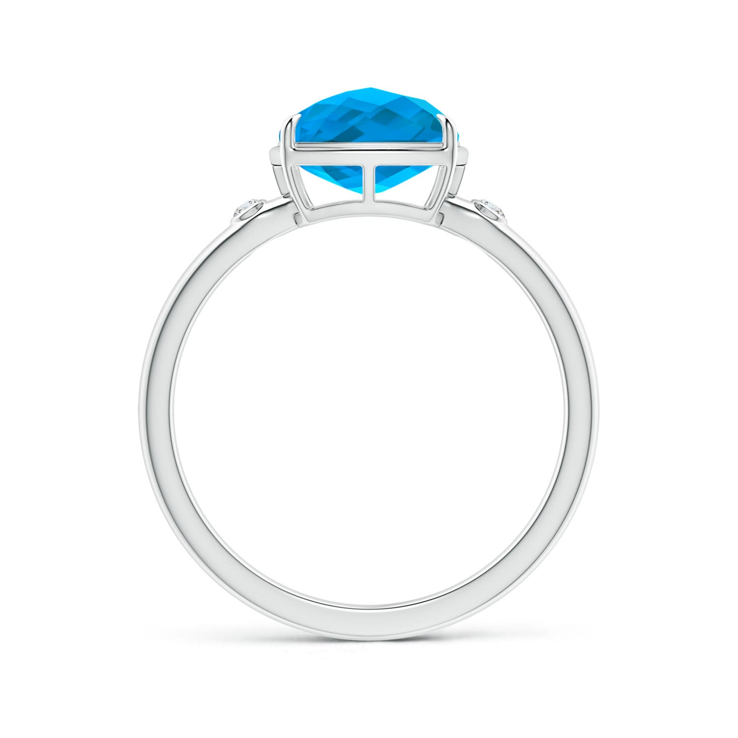 AAAA - Swiss Blue Topaz / 3.04 CT / 14 KT White Gold