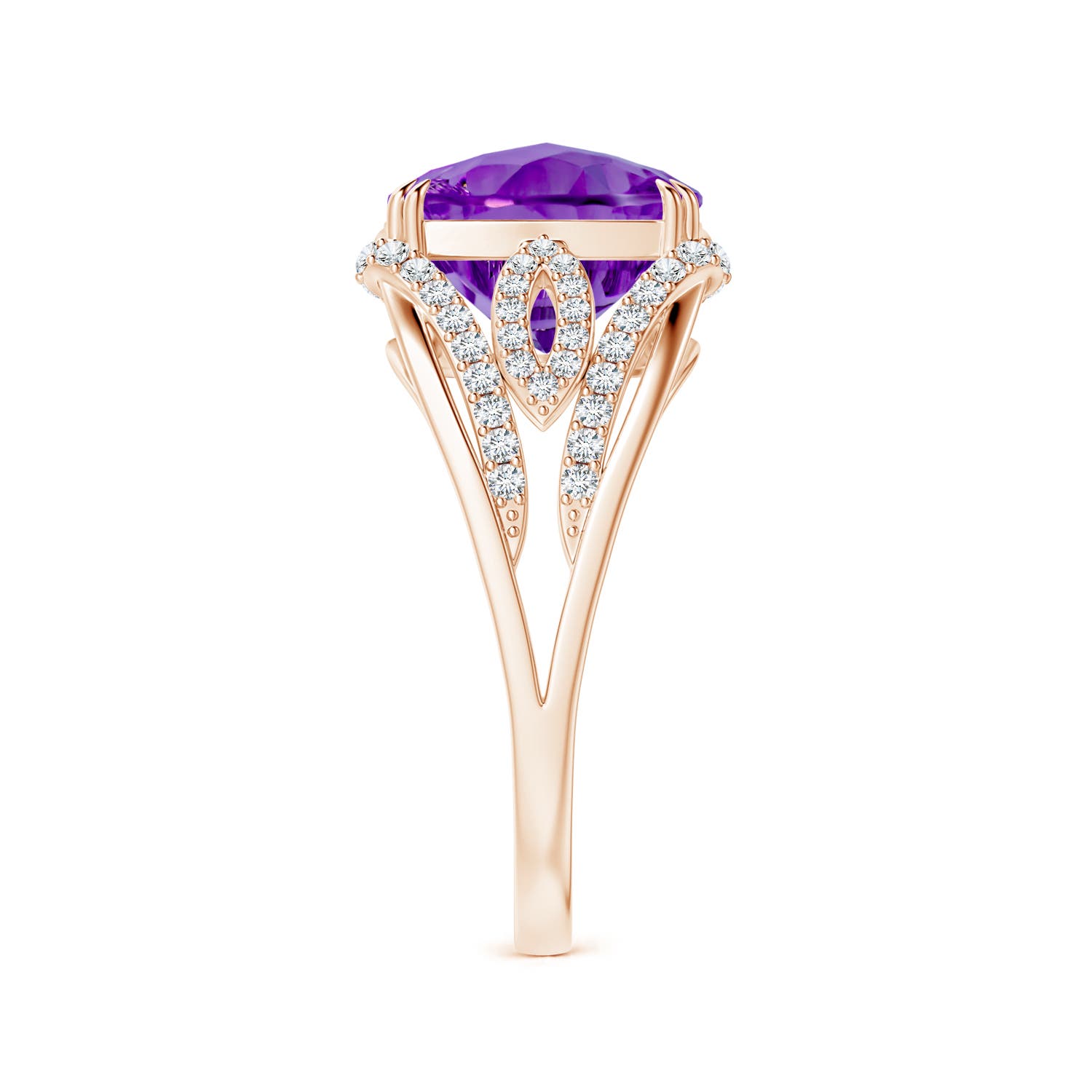 AAAA - Amethyst / 3.84 CT / 14 KT Rose Gold