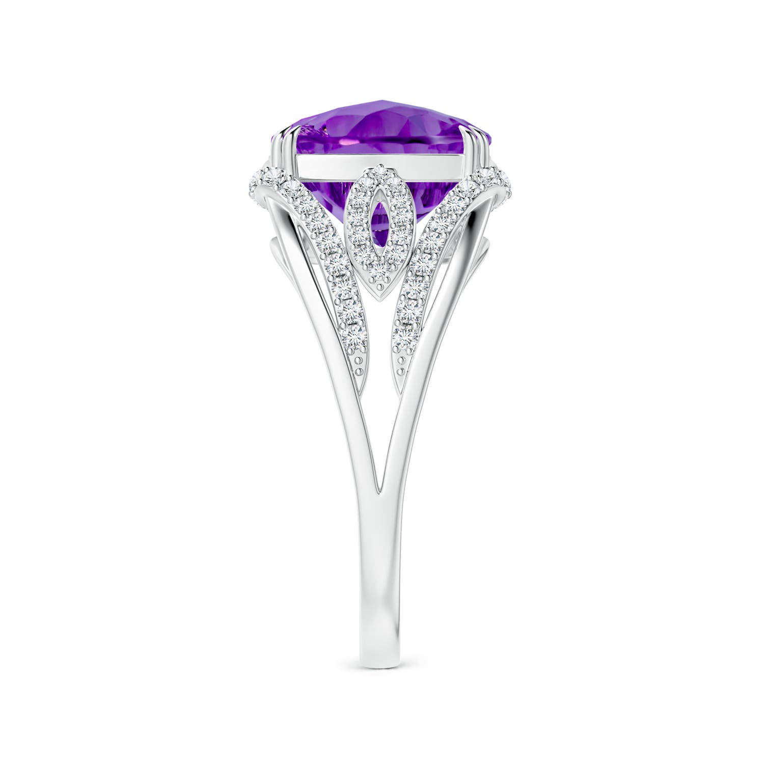 AAAA - Amethyst / 3.84 CT / 14 KT White Gold