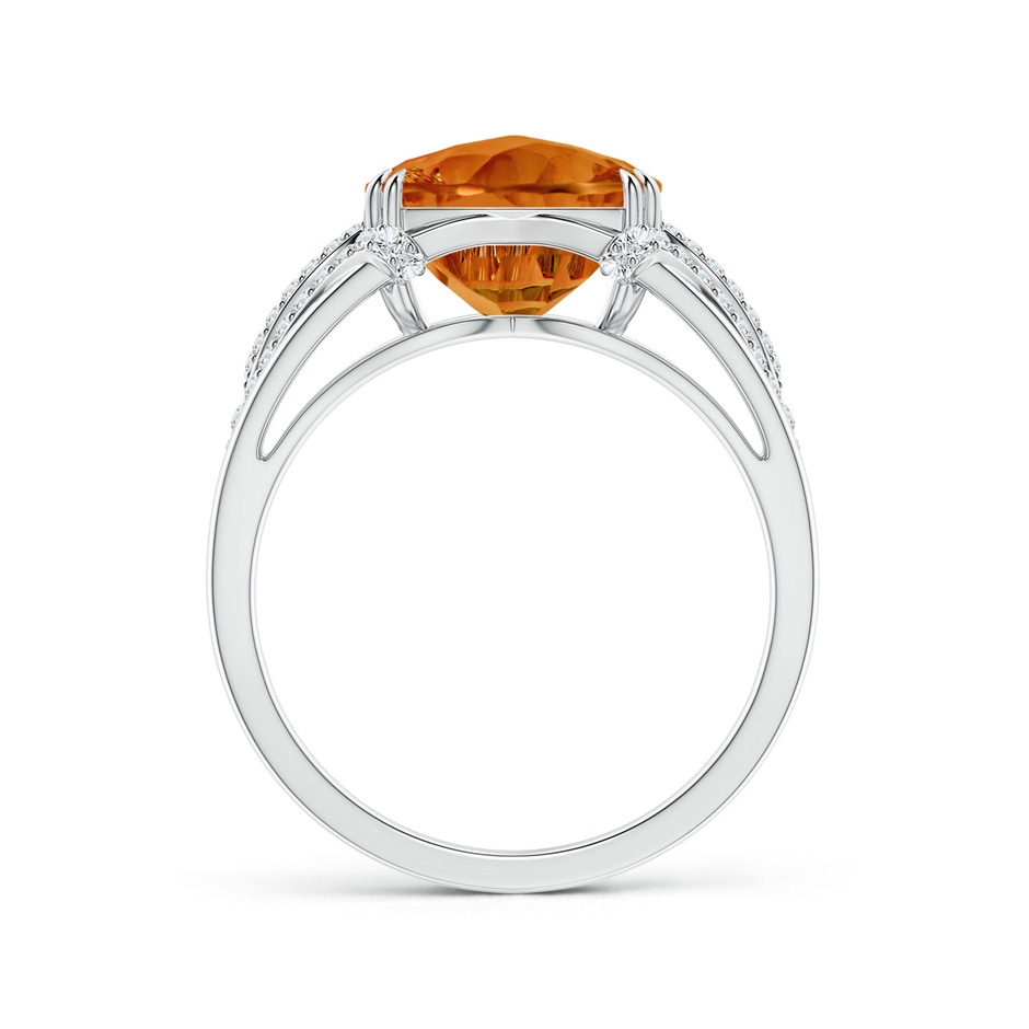 10mm AAAA Cushion Citrine Wave Shank Cocktail Ring in White Gold side-1