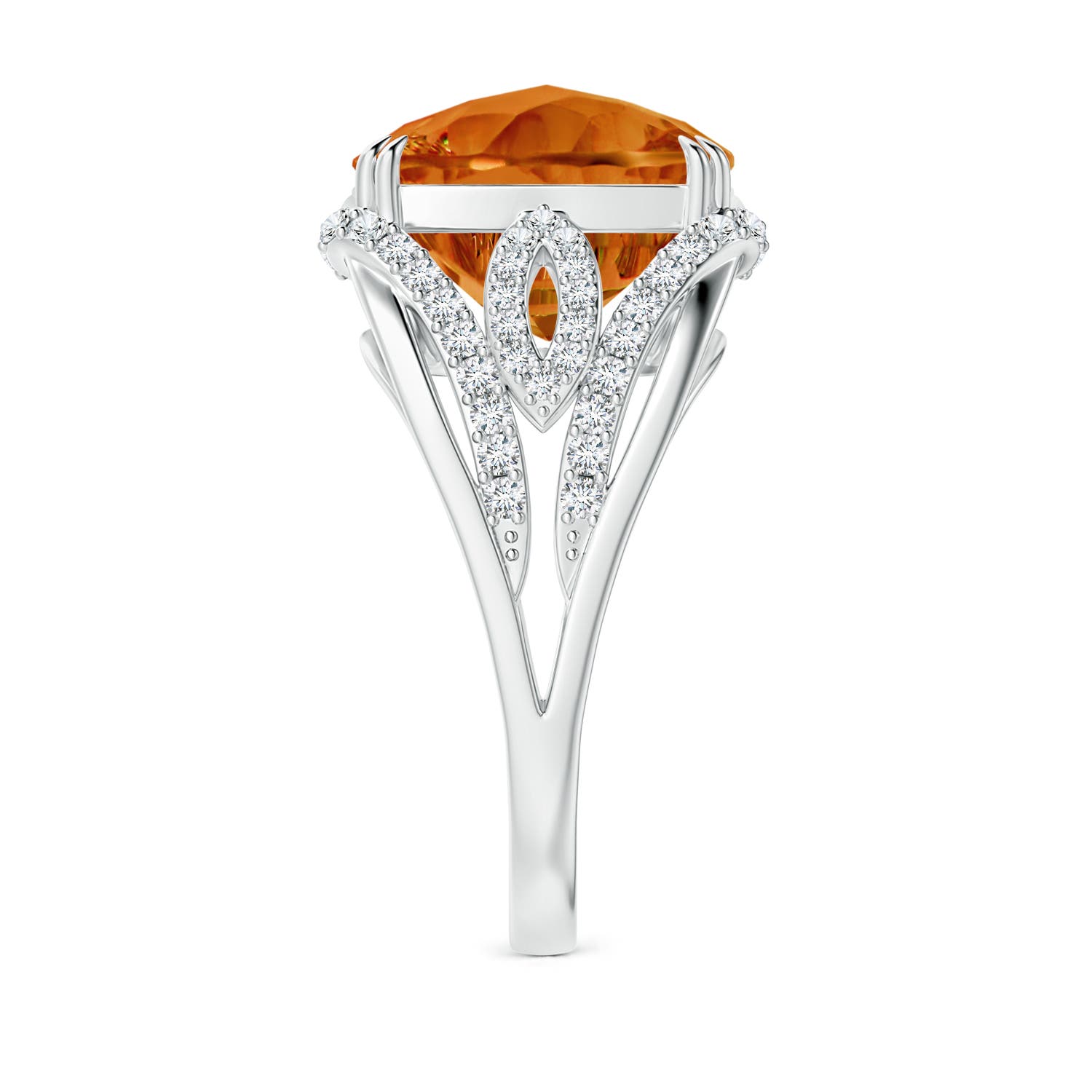 AAAA - Citrine / 6 CT / 14 KT White Gold