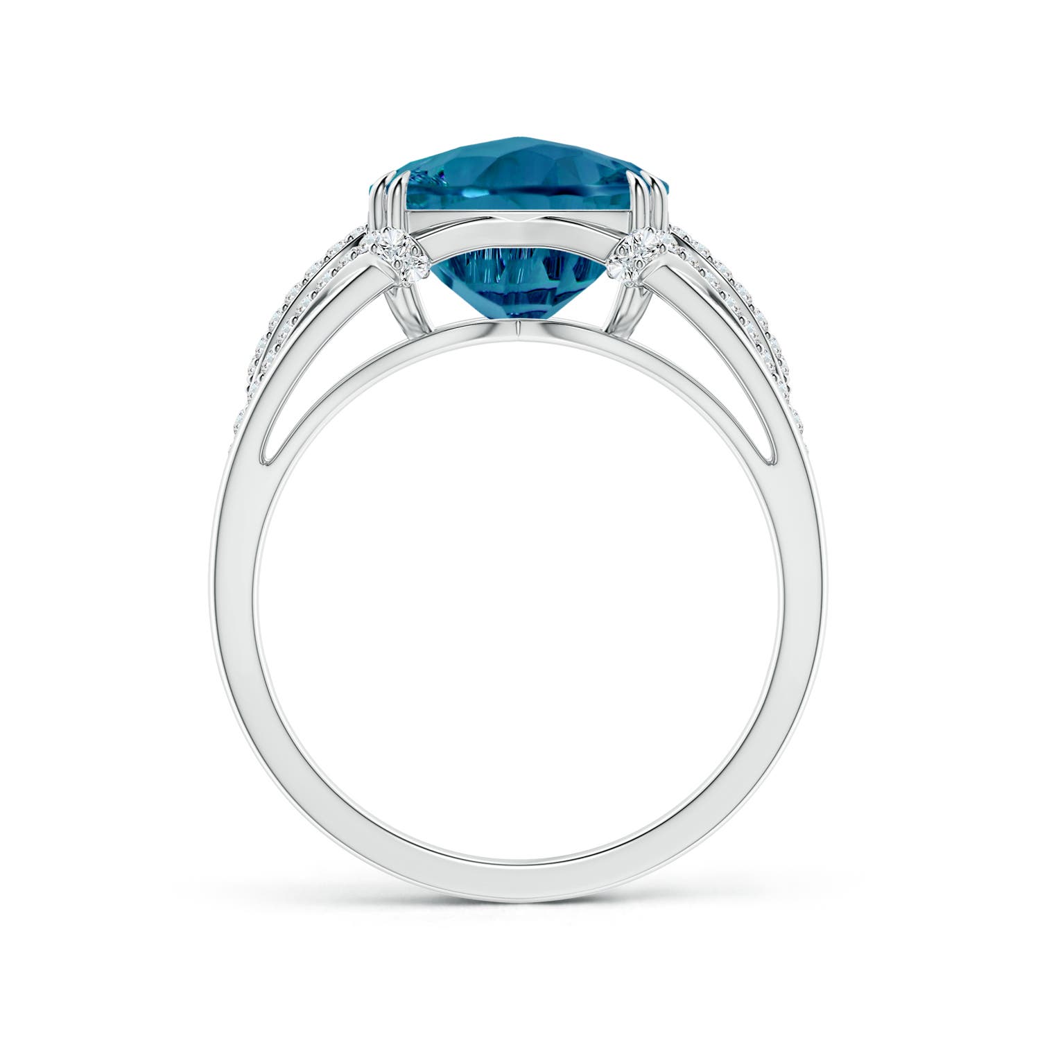 AAAA - London Blue Topaz / 4.54 CT / 14 KT White Gold