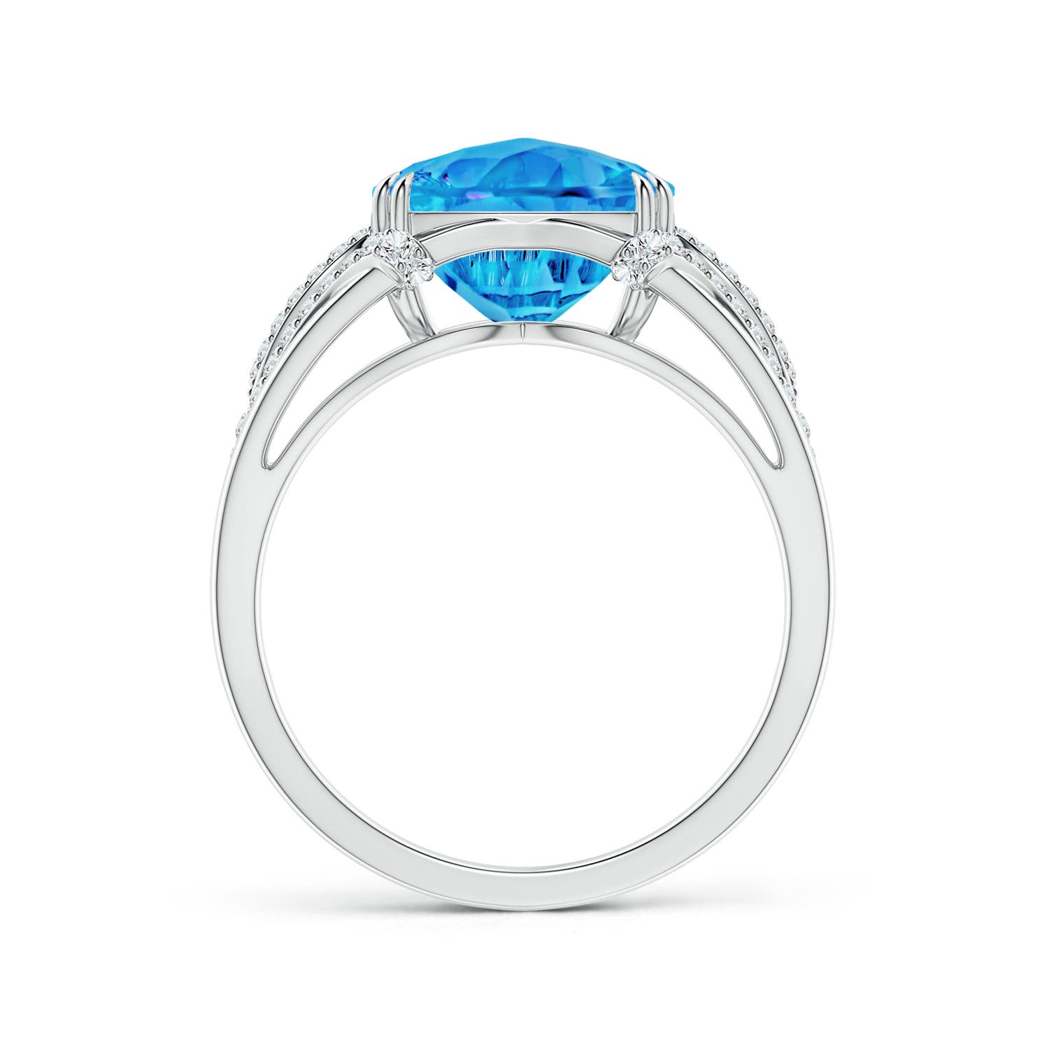 AAAA - Swiss Blue Topaz / 4.54 CT / 14 KT White Gold