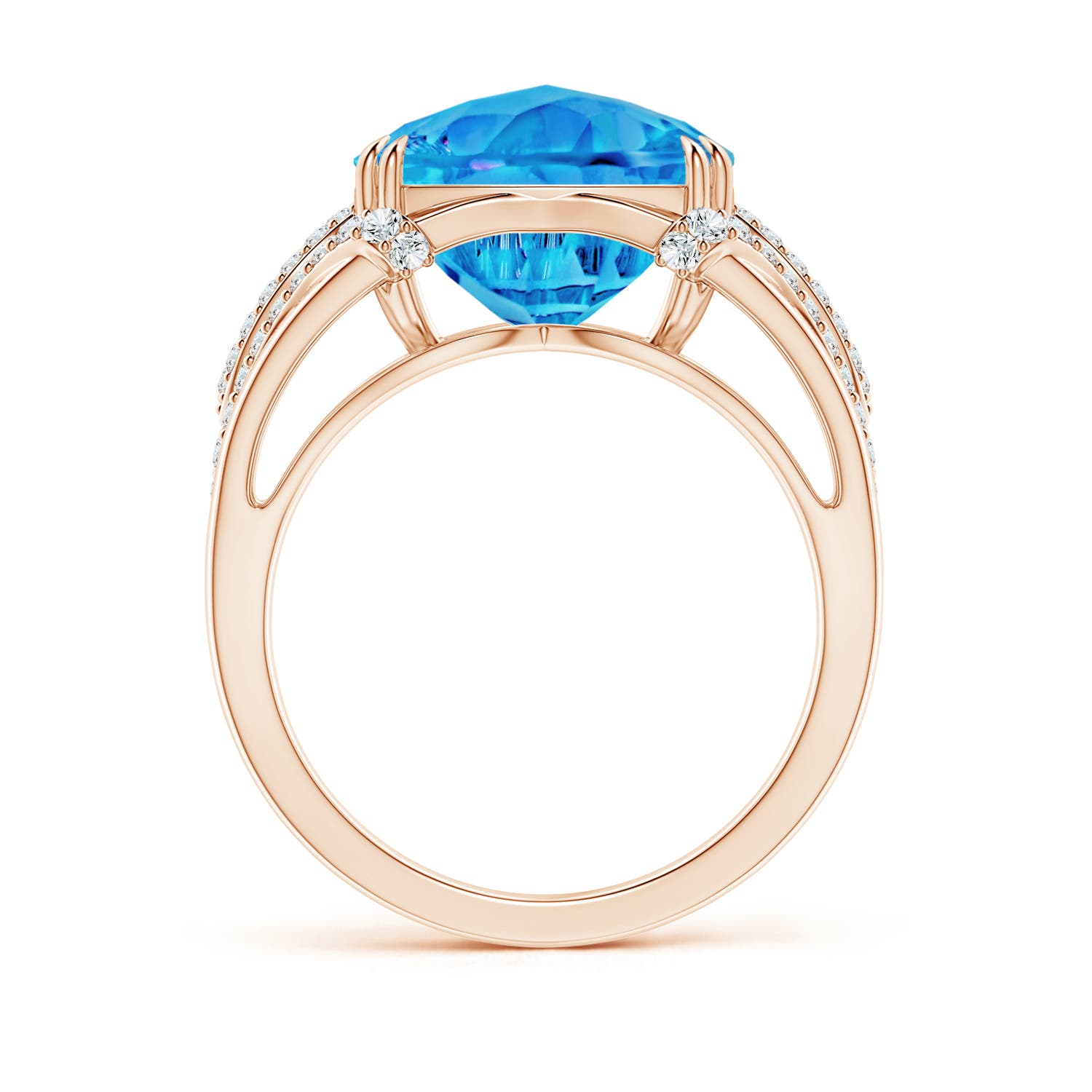 AAAA - Swiss Blue Topaz / 7.1 CT / 14 KT Rose Gold