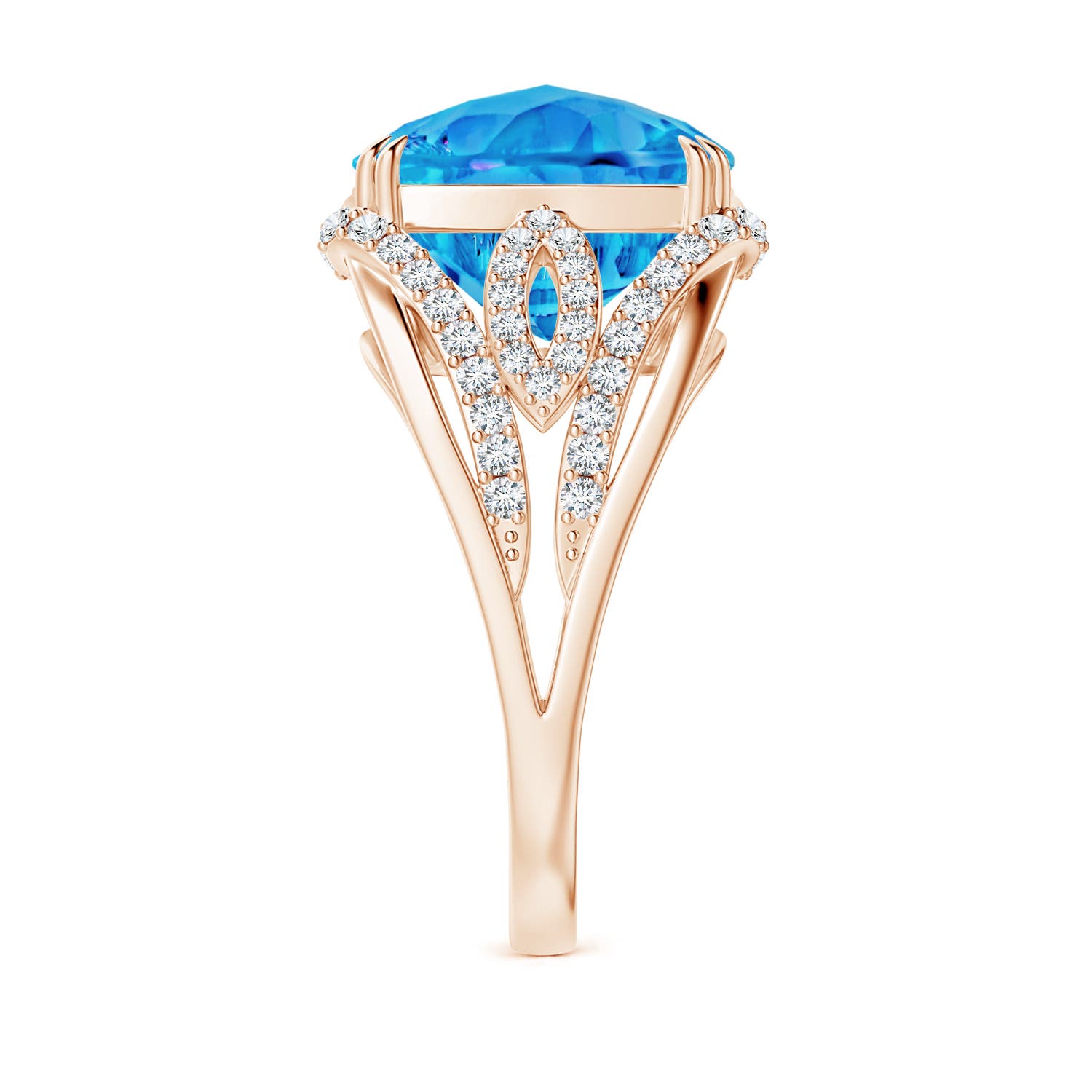 AAAA - Swiss Blue Topaz / 7.1 CT / 14 KT Rose Gold