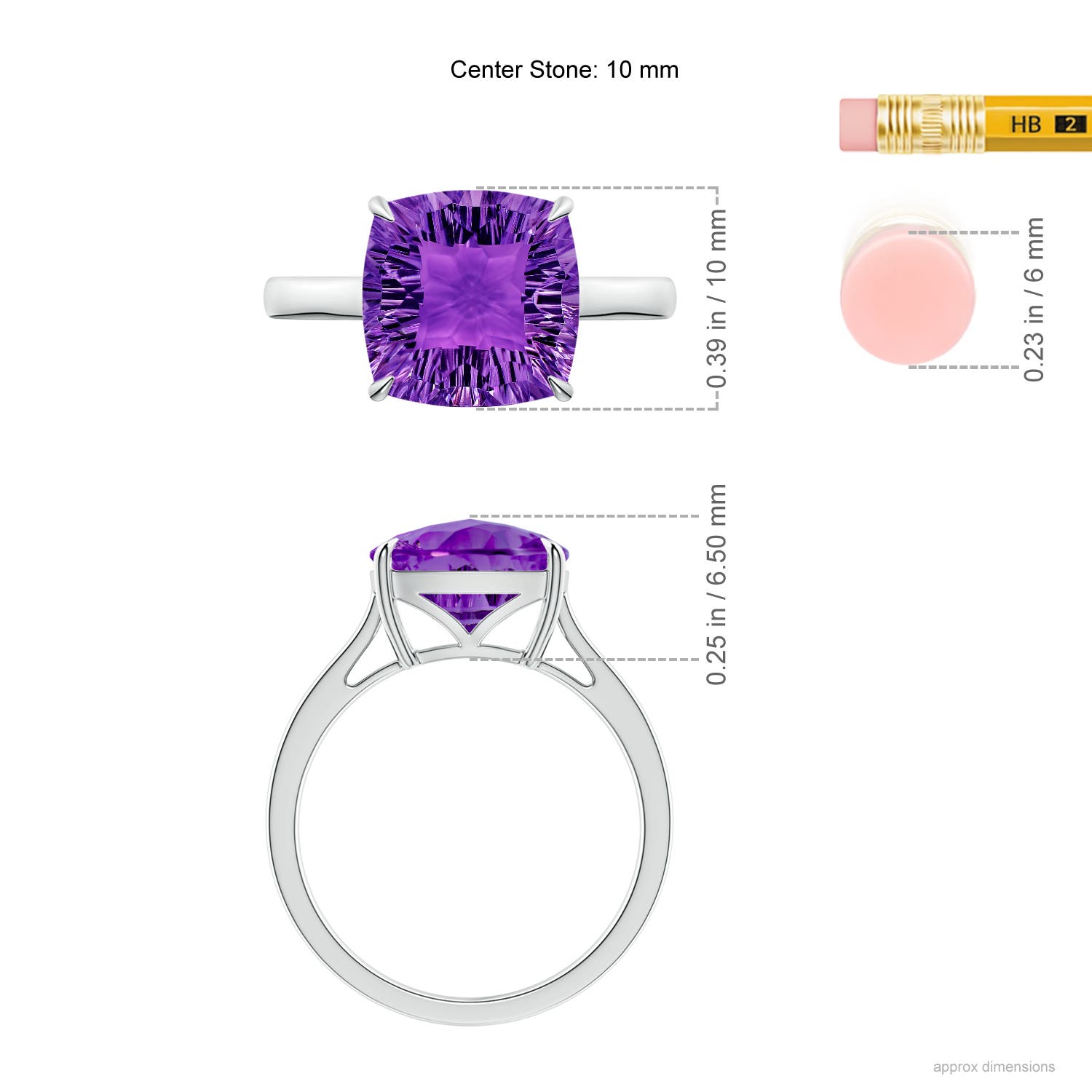 AAAA - Amethyst / 3.5 CT / 14 KT White Gold