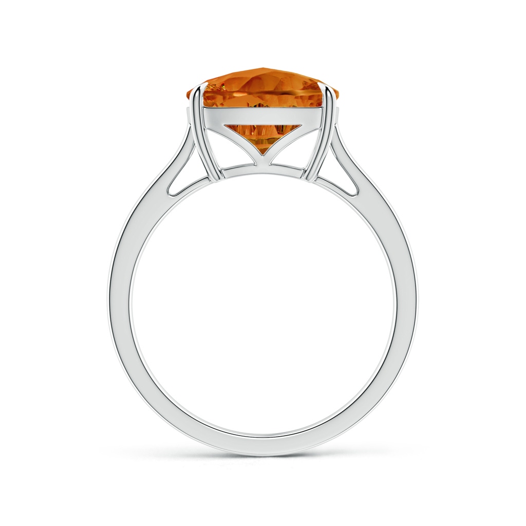 10mm AAAA Claw-Set Cushion Citrine Solitaire Cocktail Ring in P950 Platinum - side_1