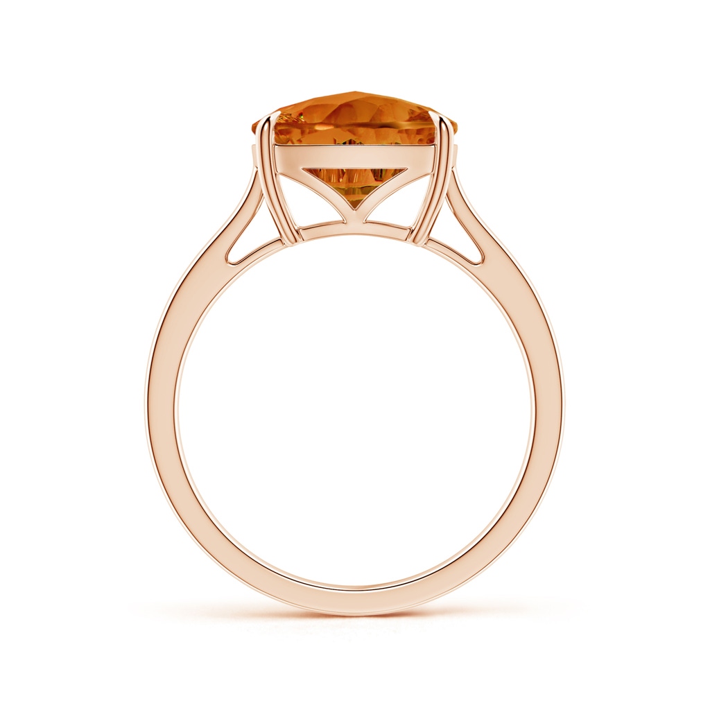 10mm AAAA Claw-Set Cushion Citrine Solitaire Cocktail Ring in Rose Gold - side_1
