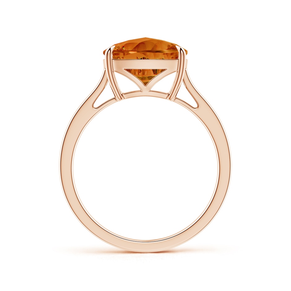 10mm AAAA Claw-Set Cushion Citrine Solitaire Cocktail Ring in Rose Gold side-1