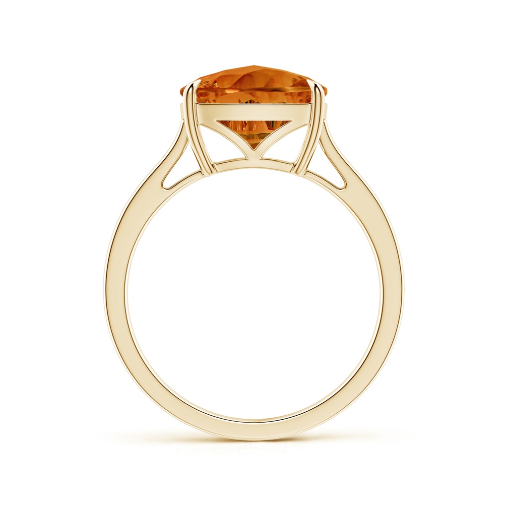 10mm AAAA Claw-Set Cushion Citrine Solitaire Cocktail Ring in Yellow Gold - side_1